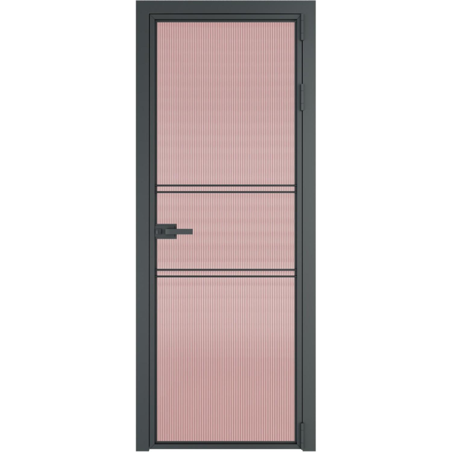 Дверь межкомнатная  алюминиевая  2 AX ProfilDoors (Серая ночь, Мору розовое)