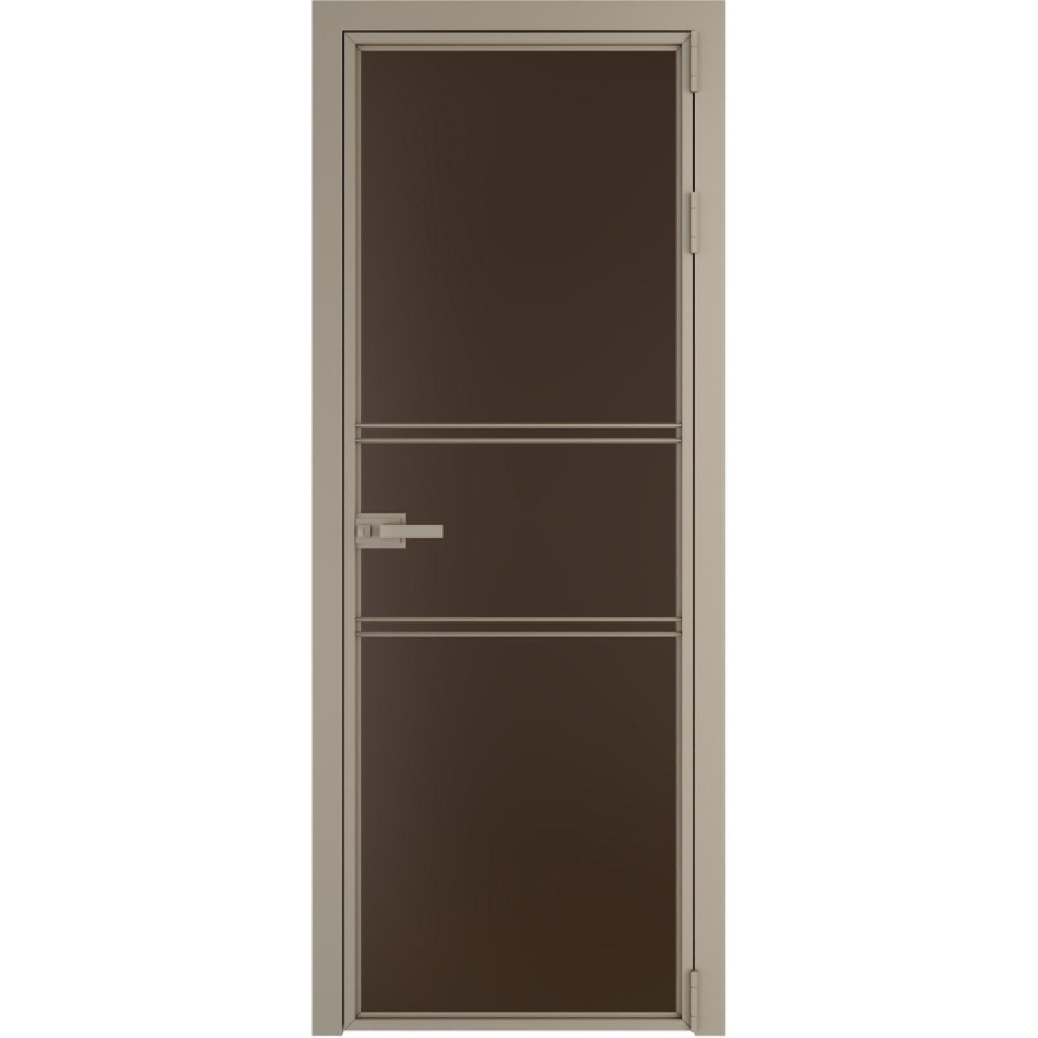 Дверь межкомнатная  алюминиевая  2 AX ProfilDoors (Никель, Монохром шоколад)