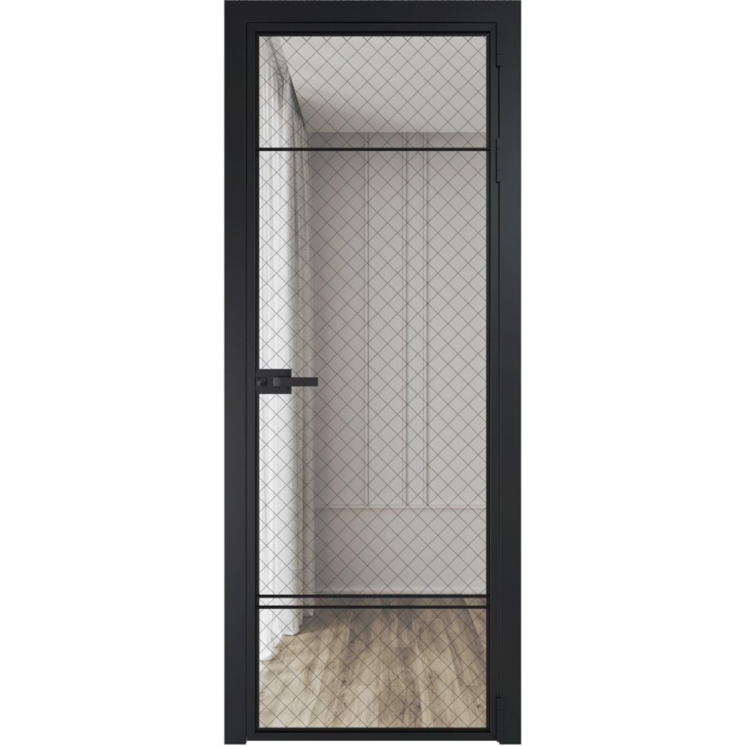 Дверь межкомнатная  алюминиевая  4 AX ProfilDoors (Черный, Ромб черный)