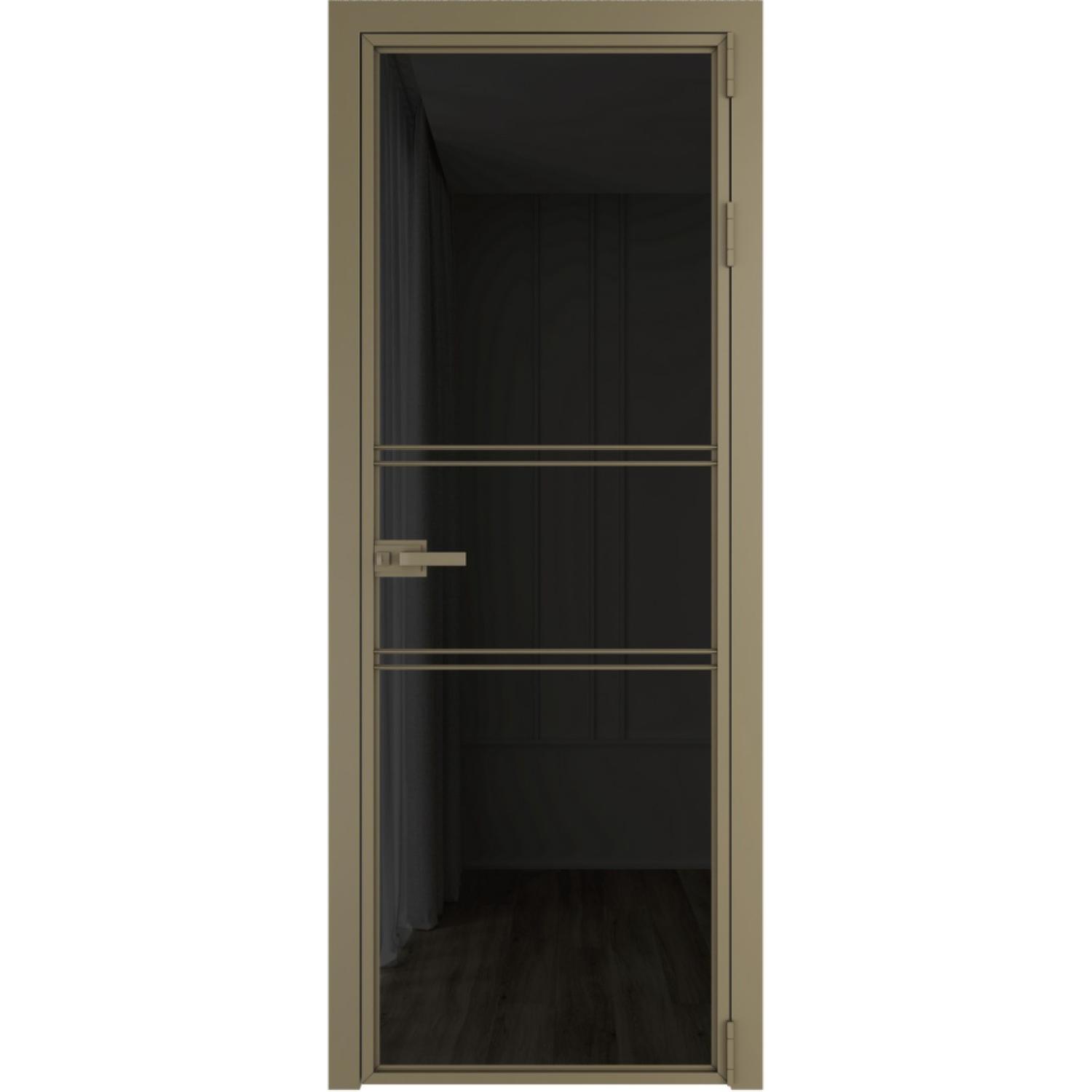 Дверь межкомнатная  алюминиевая  2 AX ProfilDoors (Шампань, Черное тонированное)