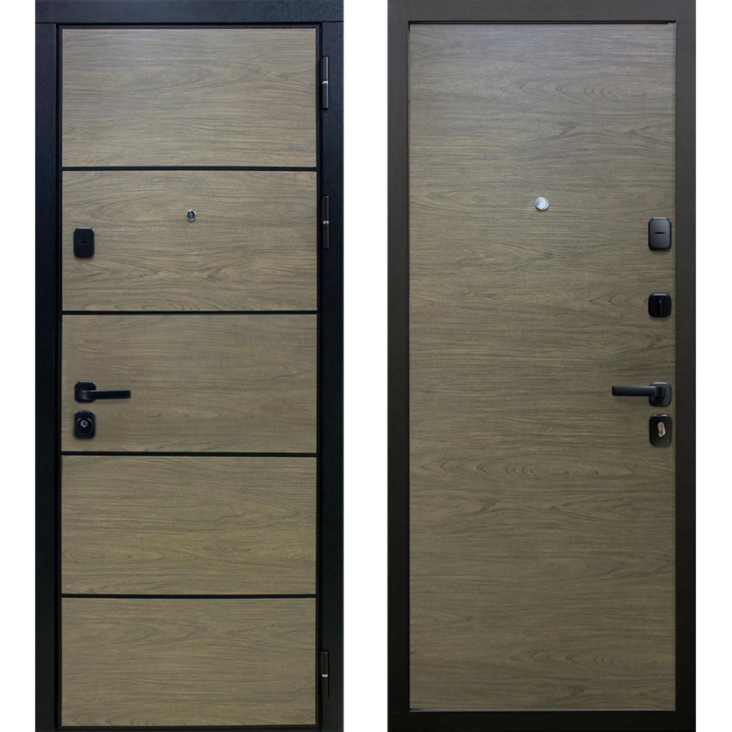 Входная дверь Торонто (960*2050 R, Камень черный (экошпон) + Пекан светлый (экошпон), Пекан темный (экошпон), Складская)