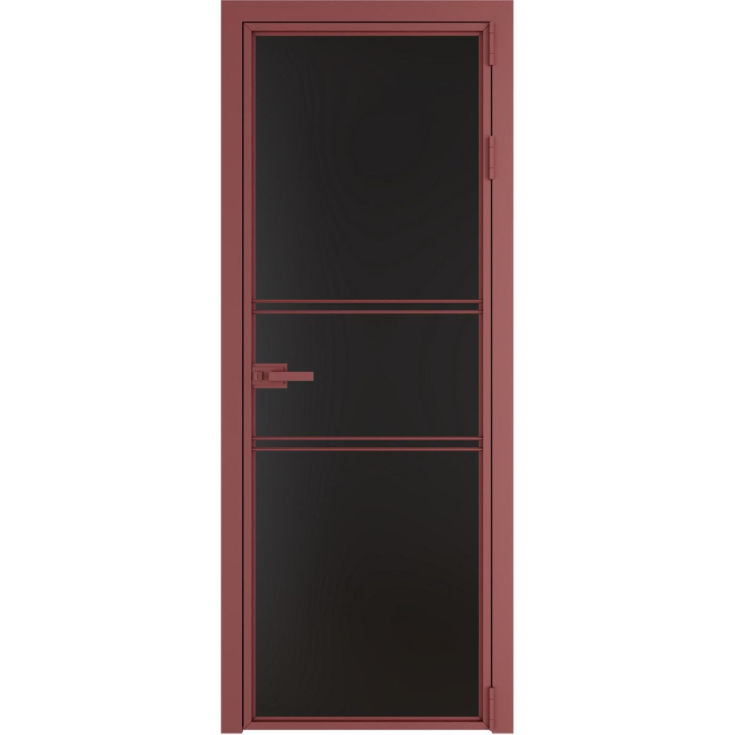 Дверь межкомнатная  алюминиевая  2 AX ProfilDoors (Красный антрацит, Монохром черный)