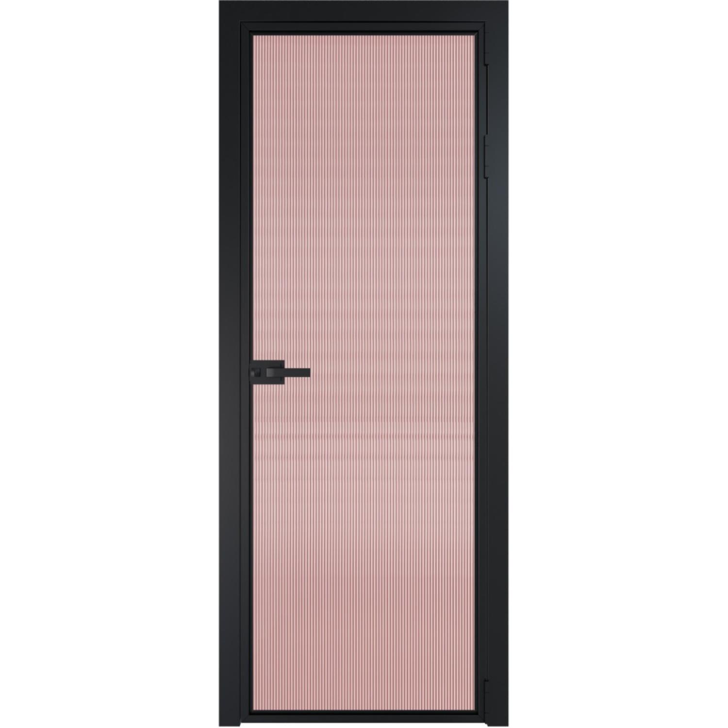 Дверь межкомнатная  алюминиевая  1 AX ProfilDoors (Черный, Мору розовое)