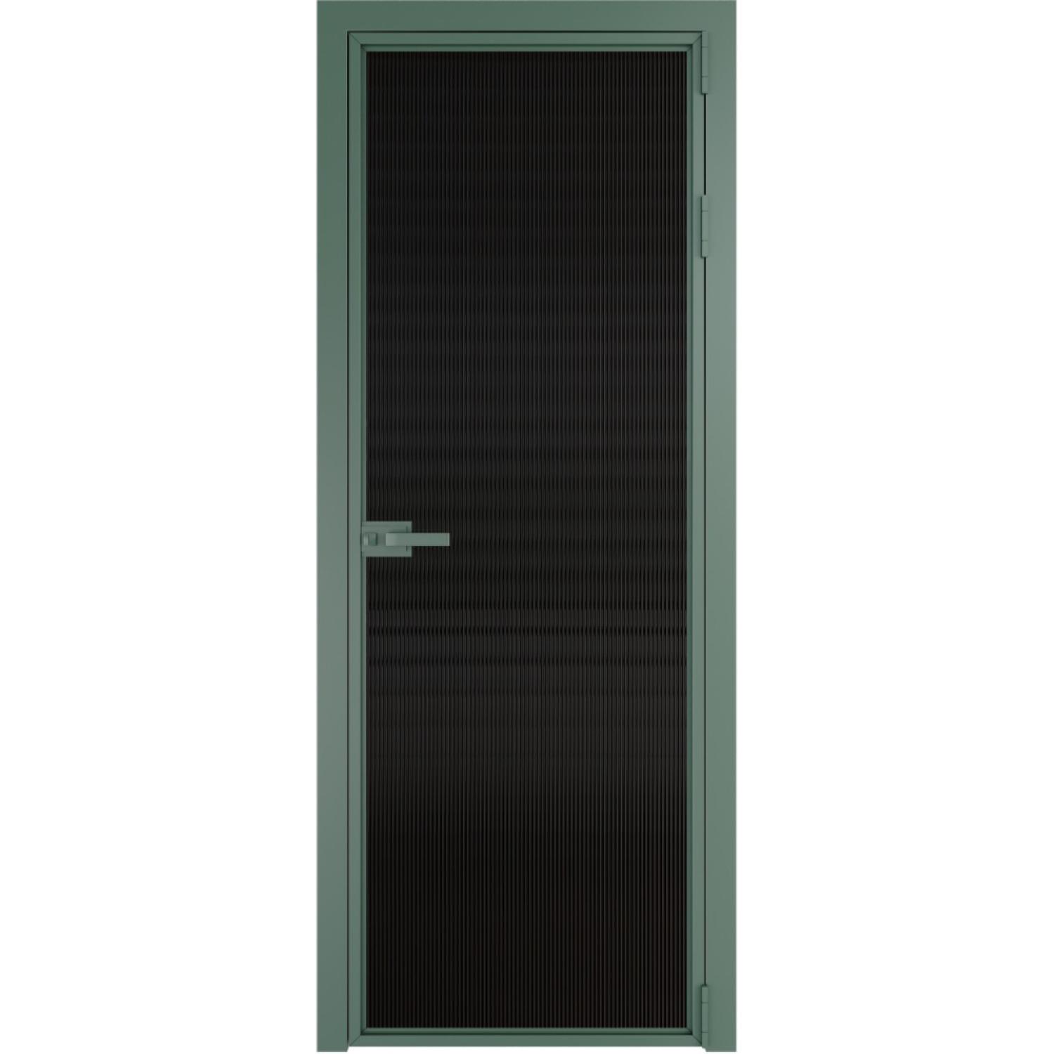Дверь межкомнатная  алюминиевая  1 AX ProfilDoors (Зеленый воск, Мору черное)