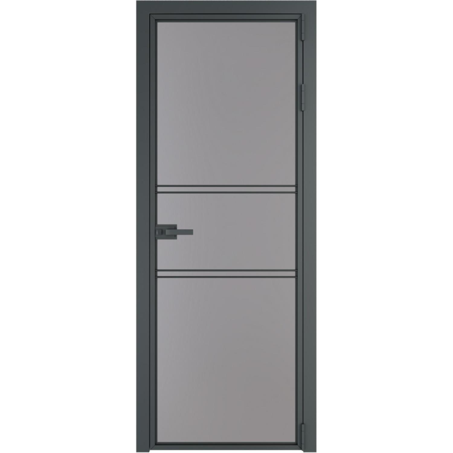 Дверь межкомнатная  алюминиевая  2 AX ProfilDoors (Серая ночь, Монохром серый)