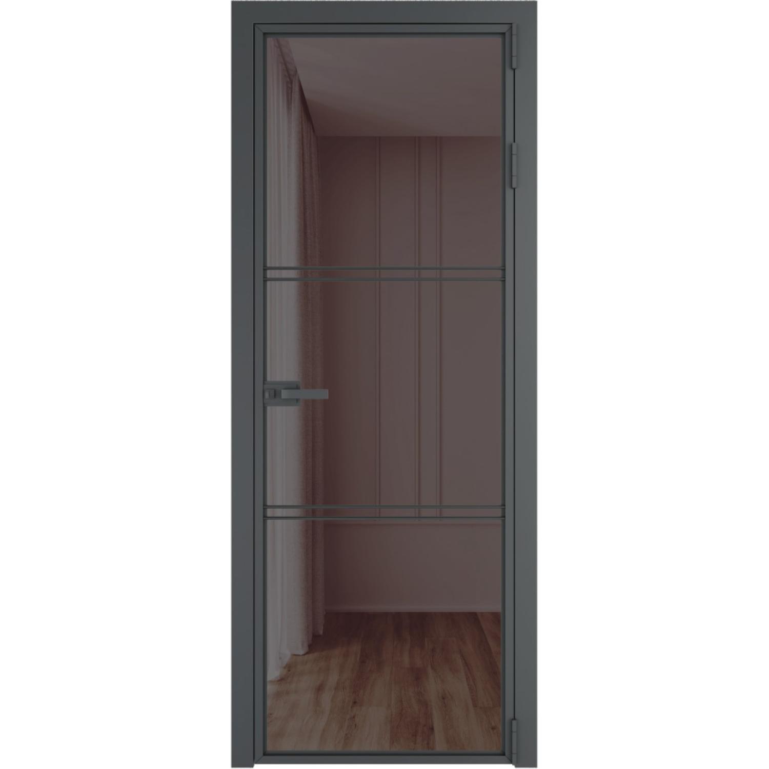 Дверь межкомнатная  алюминиевая  3 AX ProfilDoors (Серая ночь, Золотистая бронза)
