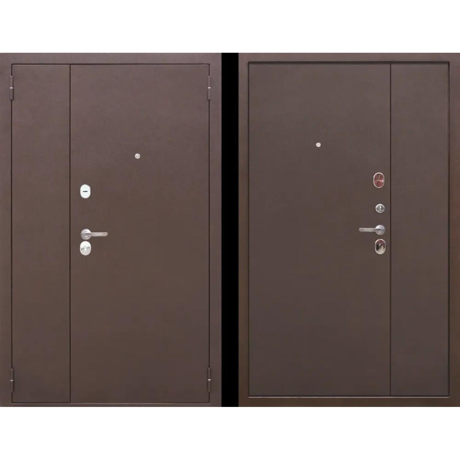 Входная дверь Гарда 7.5 (двупольная) (1200*2050 R, Медный антик (Полимерно-порошковое), Астана милки (ПВХ), Заказная)