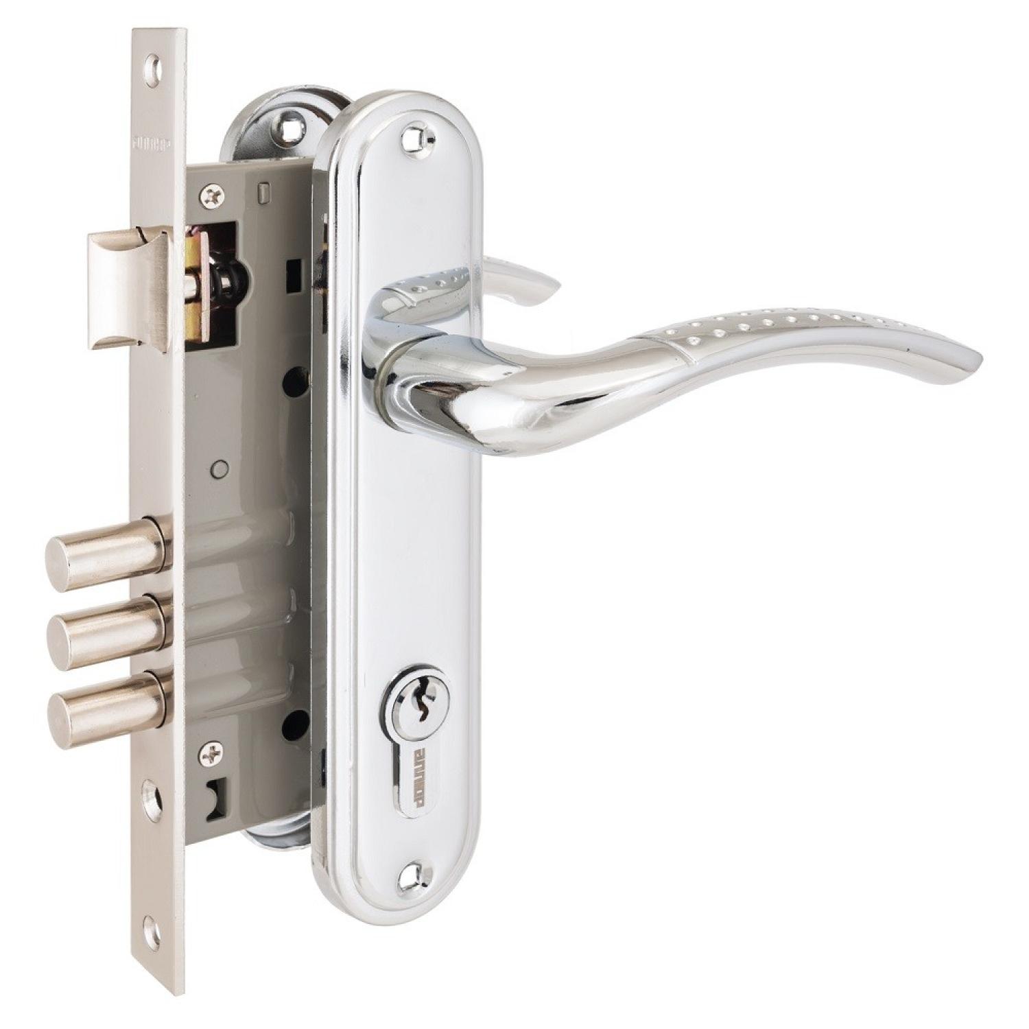 Замок врезной 132/3 (хром)