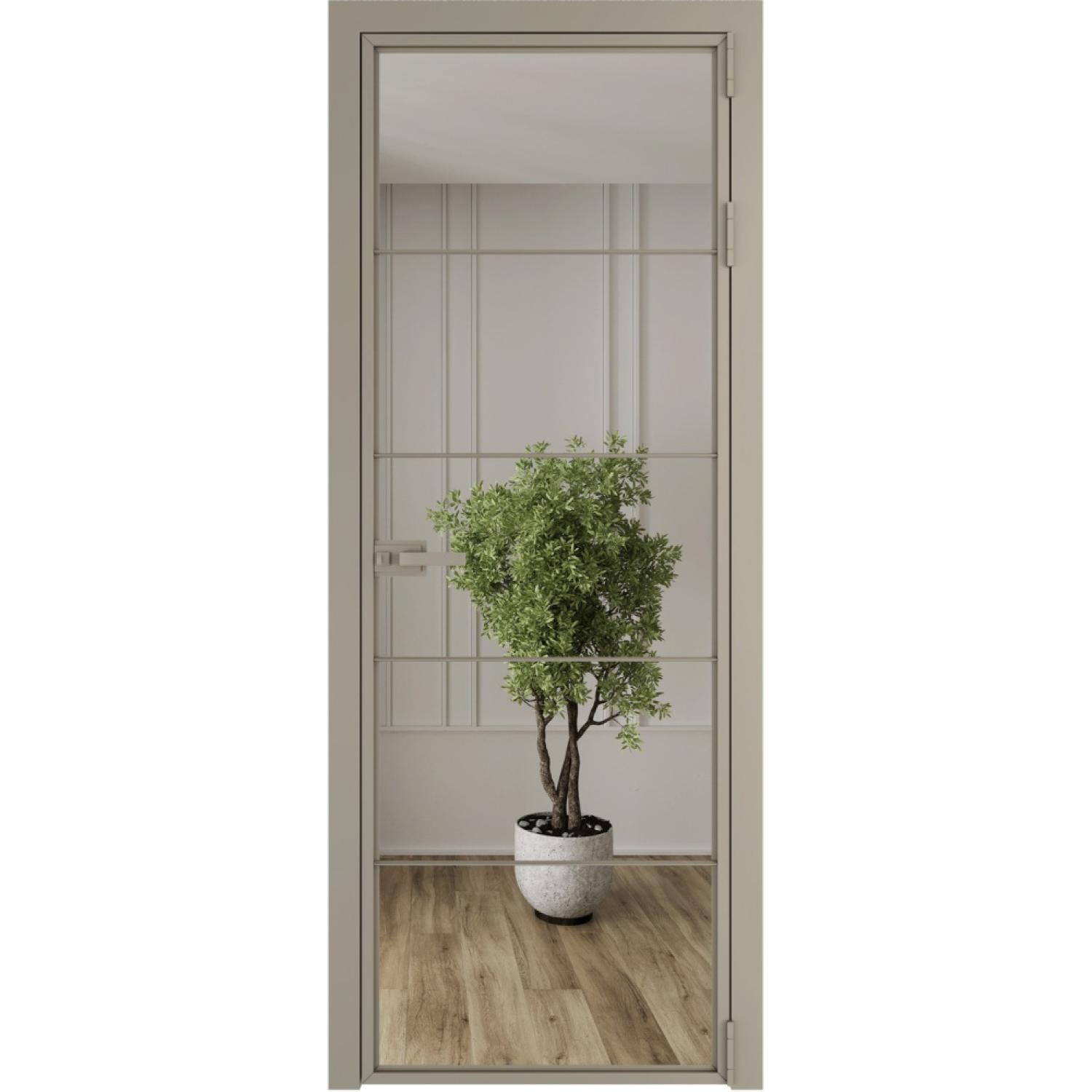 Дверь межкомнатная  алюминиевая  5 AX ProfilDoors (Никель, Зеркало)