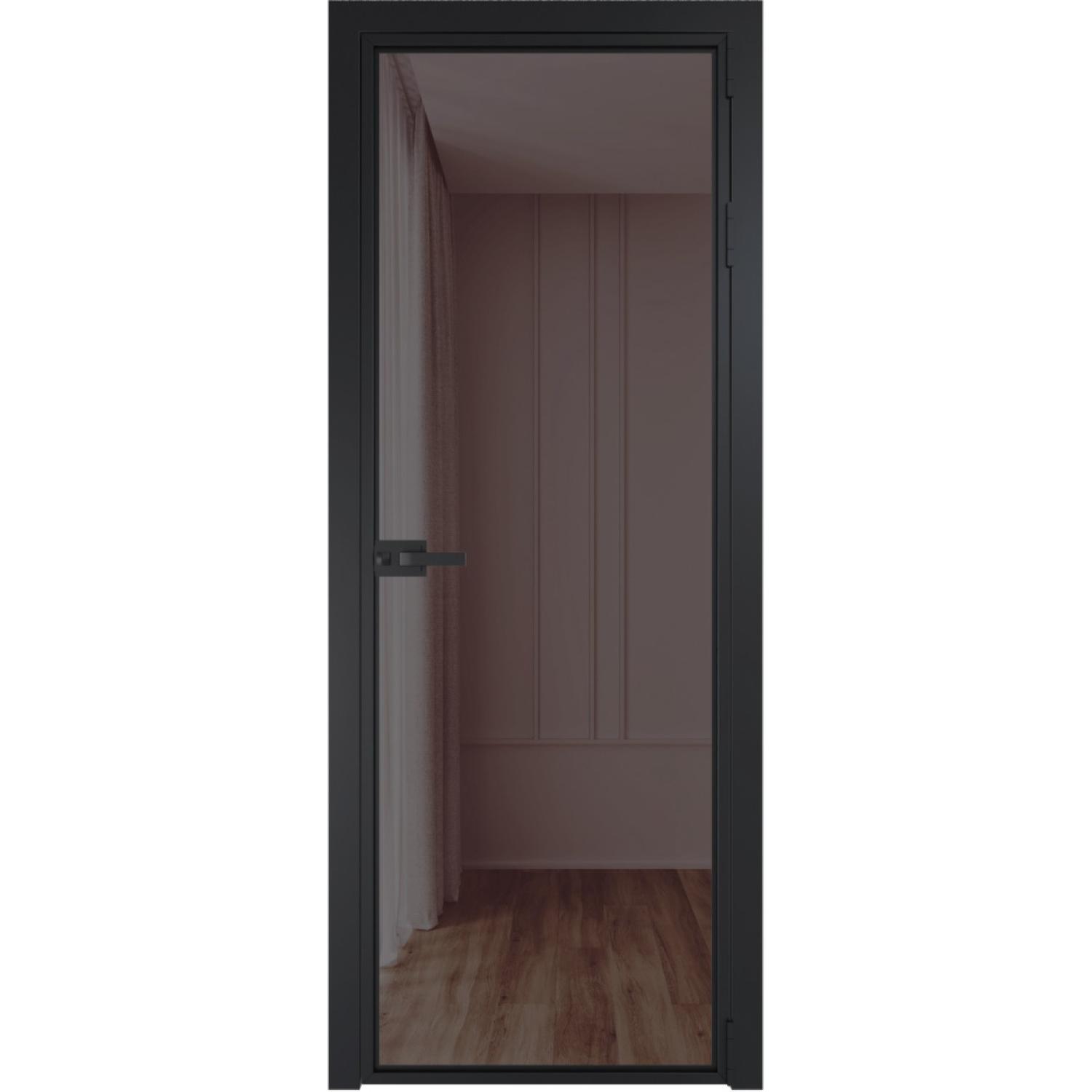 Дверь межкомнатная  алюминиевая  1 AX ProfilDoors (Черный, Золотистая бронза)