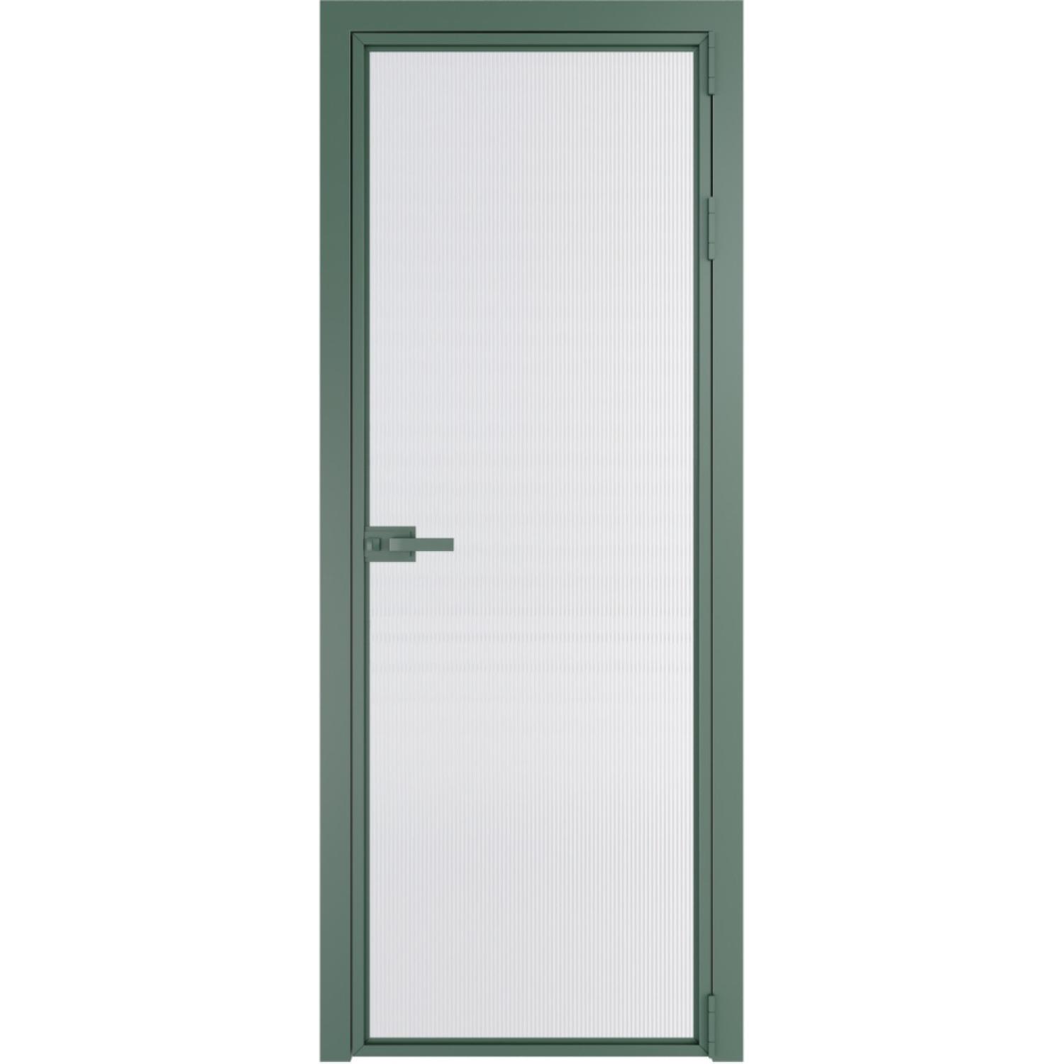 Дверь межкомнатная  алюминиевая  1 AX ProfilDoors (Зеленый воск, Мору двухстороннее белое)