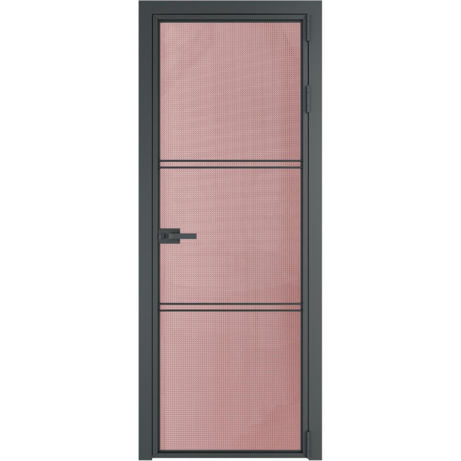 Дверь межкомнатная  алюминиевая  3 AX ProfilDoors (Серая ночь, Кризет розовый)