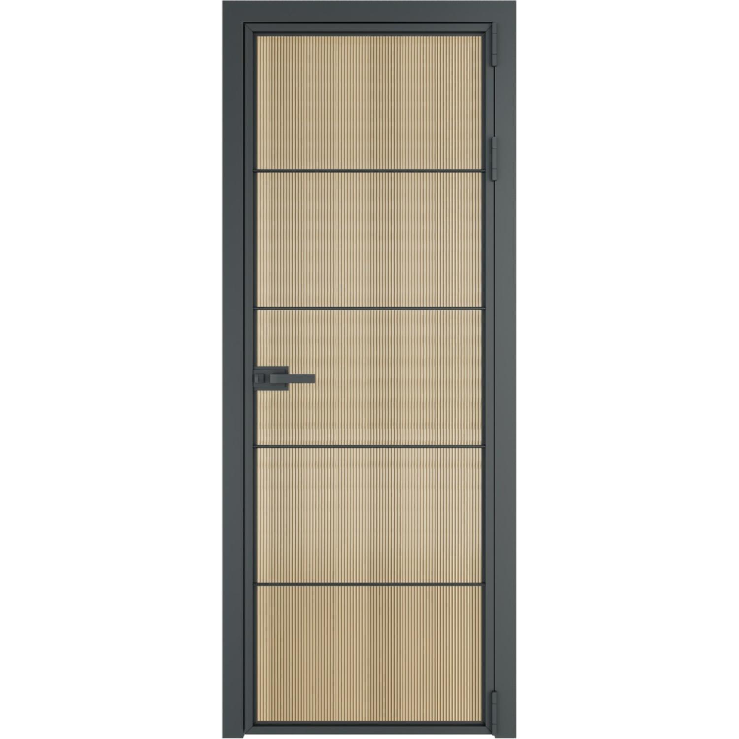Дверь межкомнатная  алюминиевая  5 AX ProfilDoors (Серая ночь, Мору золото)