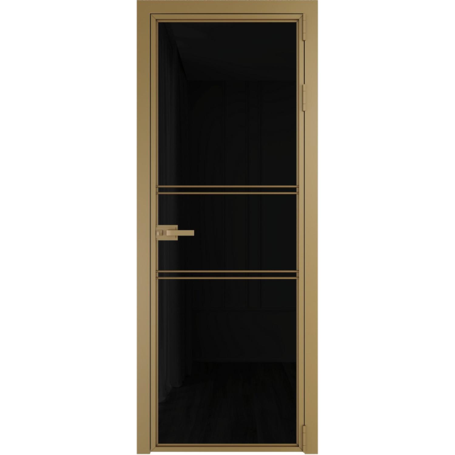 Дверь межкомнатная  алюминиевая  2 AX ProfilDoors (Золото, Триплекс черный)