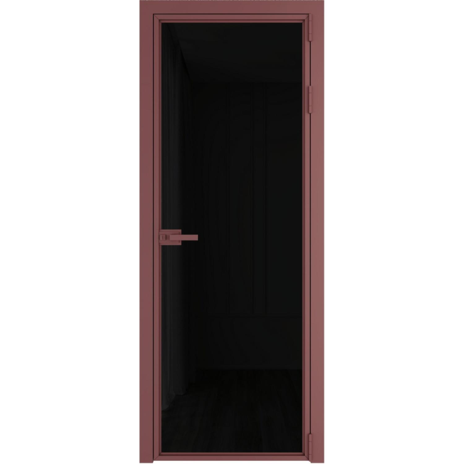 Дверь межкомнатная  алюминиевая  1 AX ProfilDoors (Красный антрацит, Триплекс черный)