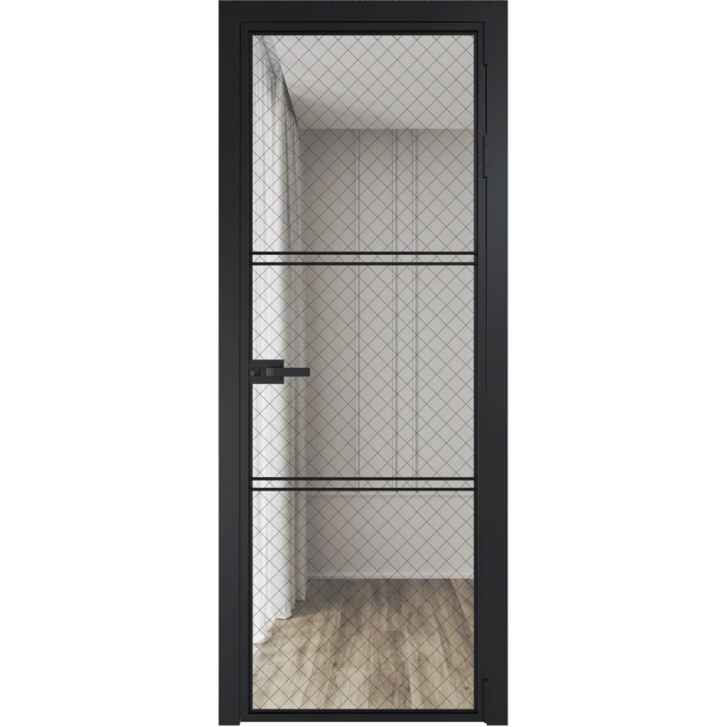 Дверь межкомнатная  алюминиевая  3 AX ProfilDoors (Черный, Ромб черный)