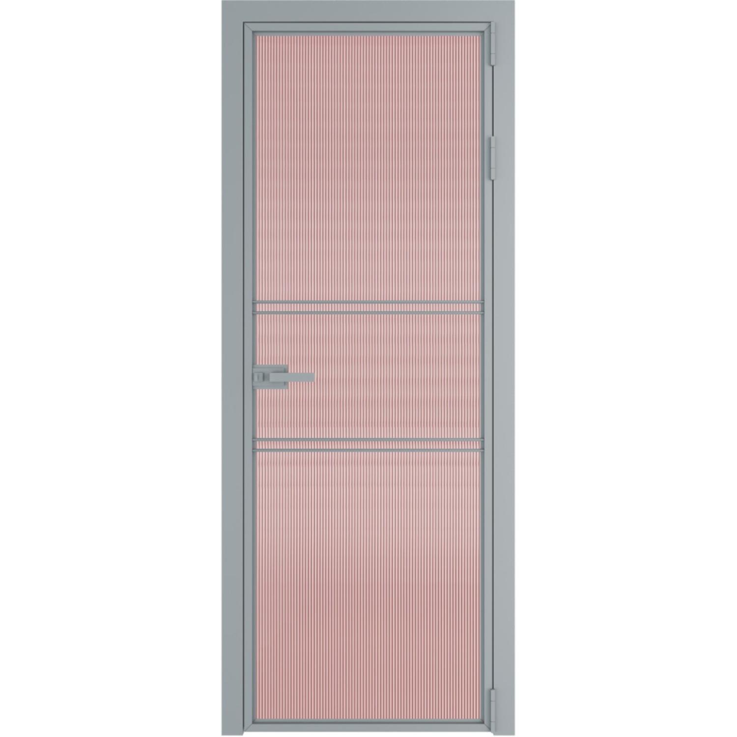 Дверь межкомнатная  алюминиевая  2 AX ProfilDoors (Серебро, Мору розовое)