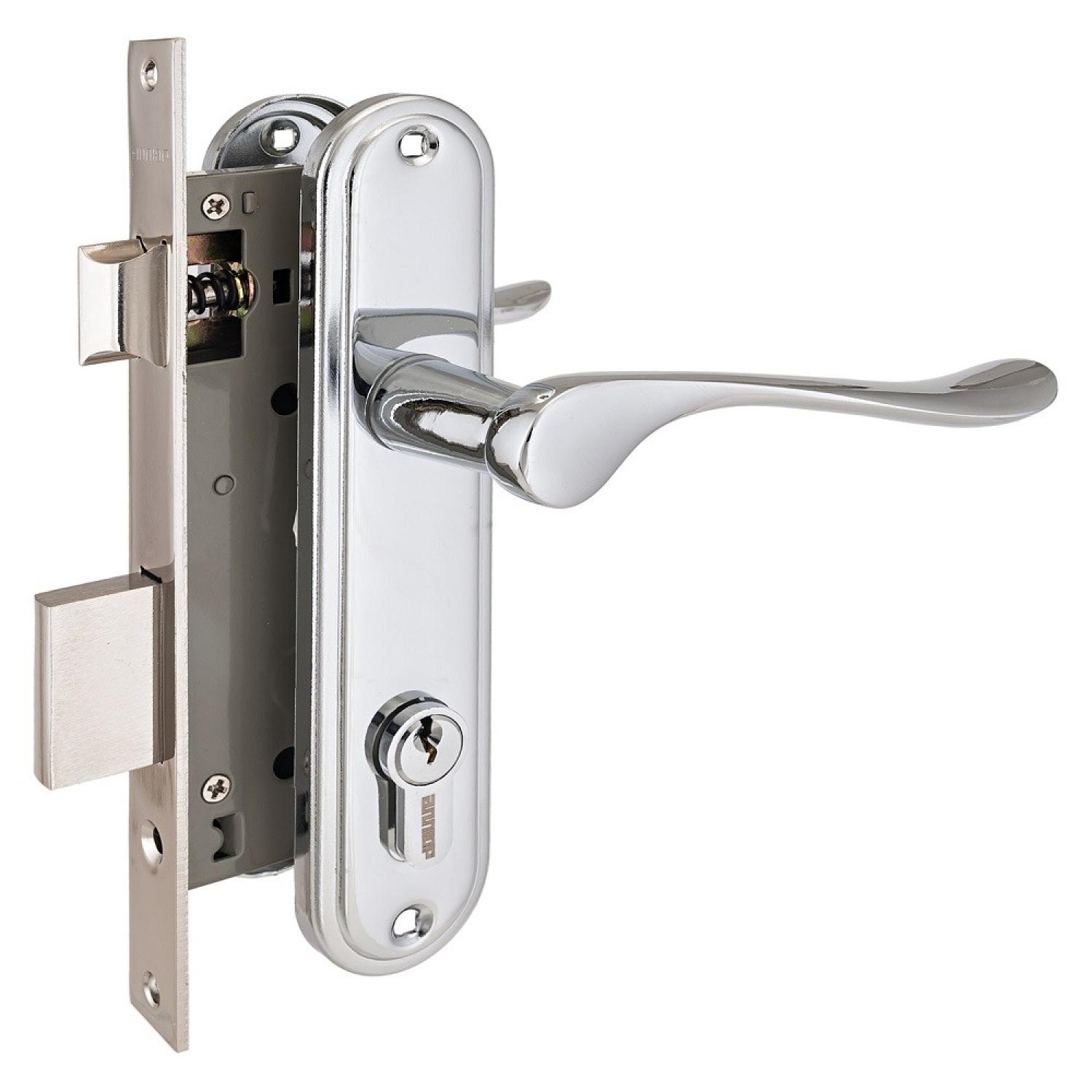 Замок врезной 127/1 (хром)