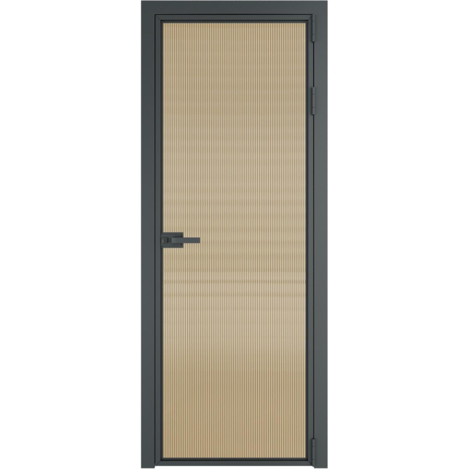 Дверь межкомнатная  алюминиевая  1 AX ProfilDoors (Серая ночь, Мору золото)