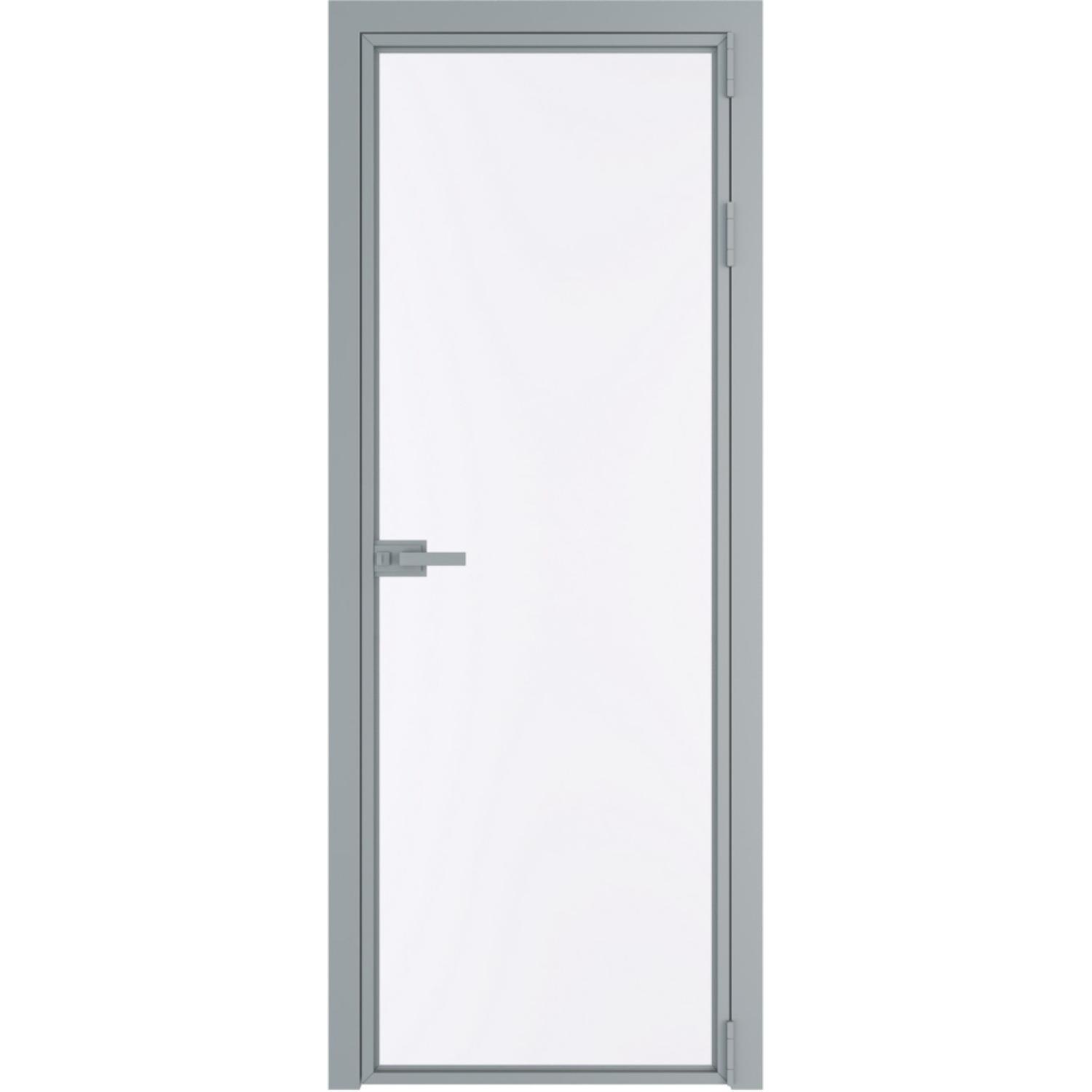 Дверь межкомнатная  алюминиевая  1 AX ProfilDoors (Серебро, Монохром белый просветленный)