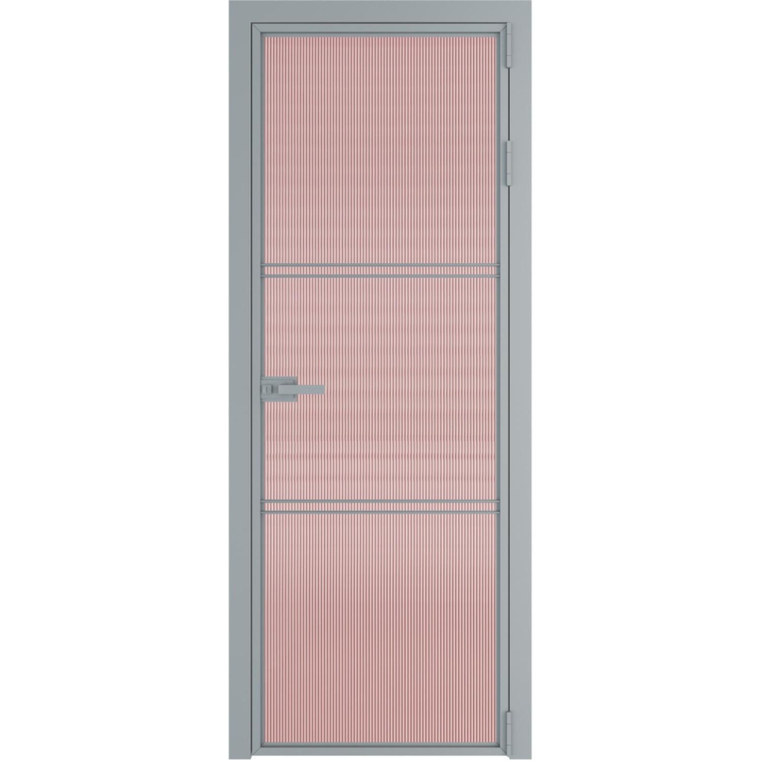 Дверь межкомнатная  алюминиевая  3 AX ProfilDoors (Серебро, Мору розовое)