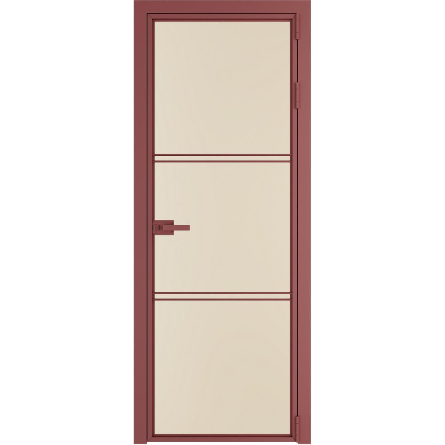 Дверь межкомнатная  алюминиевая  3 AX ProfilDoors (Красный антрацит, Монохром жемчуг)