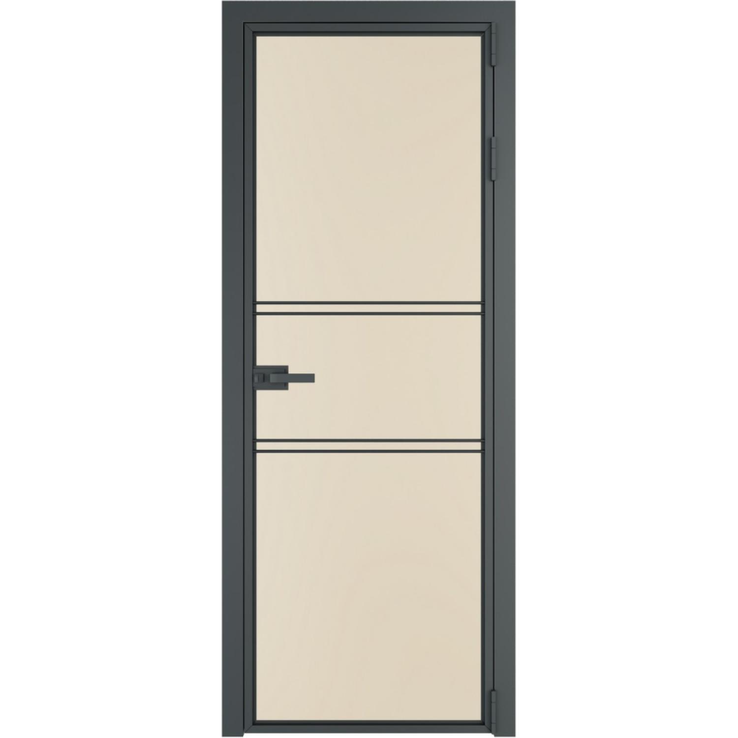 Дверь межкомнатная  алюминиевая  2 AX ProfilDoors (Серая ночь, Монохром жемчуг)