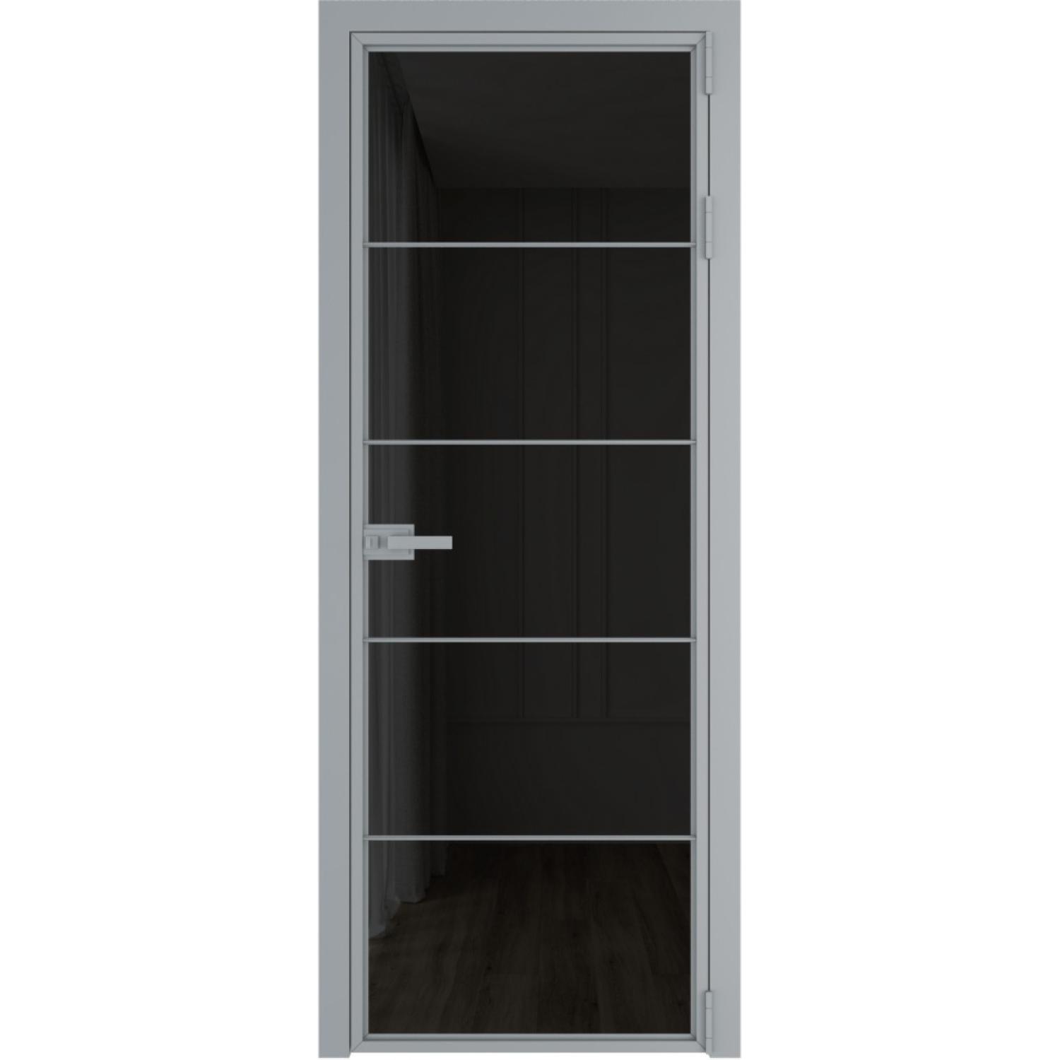 Дверь межкомнатная  алюминиевая  5 AX ProfilDoors (Серебро, Черное тонированное)