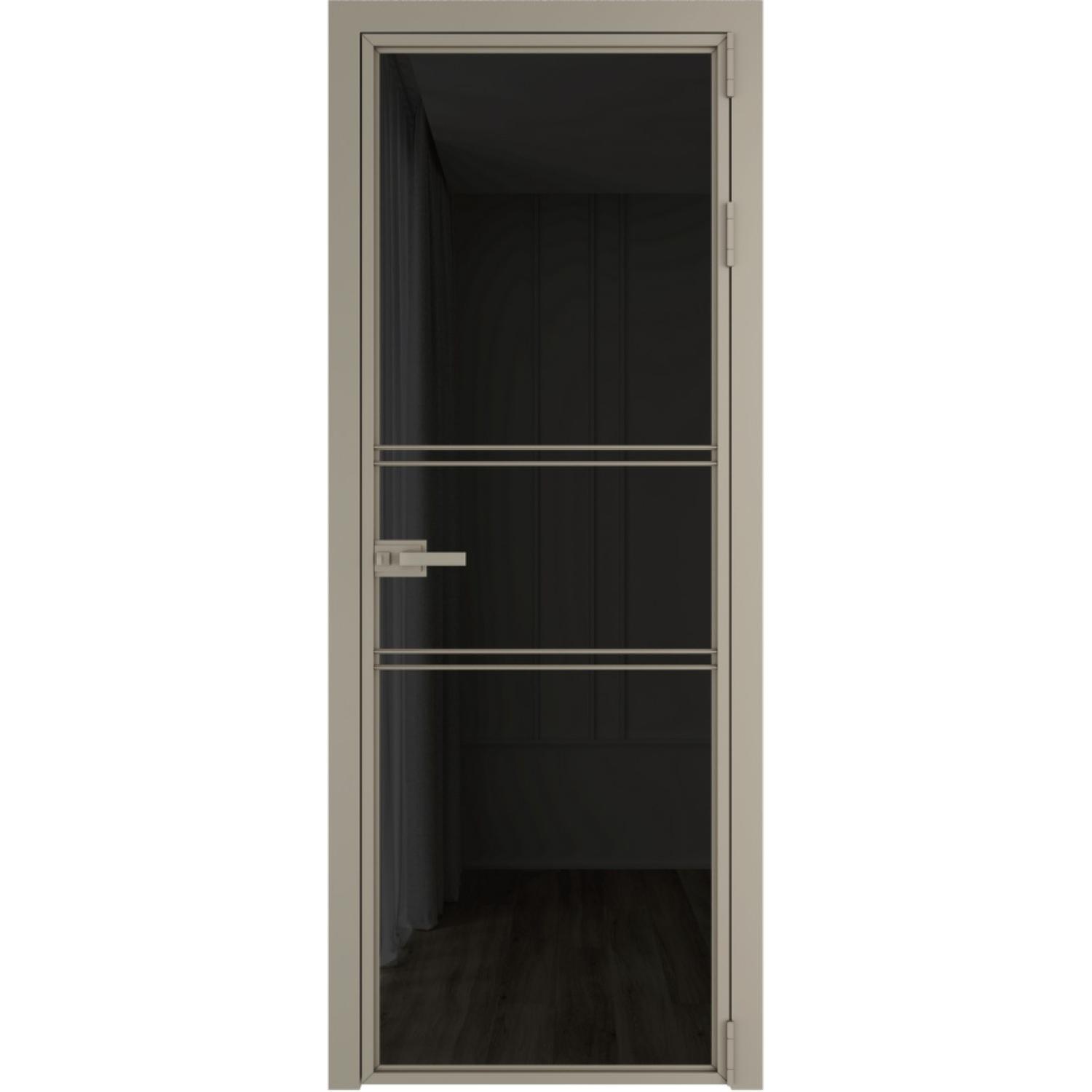 Дверь межкомнатная  алюминиевая  2 AX ProfilDoors (Никель, Черное тонированное)