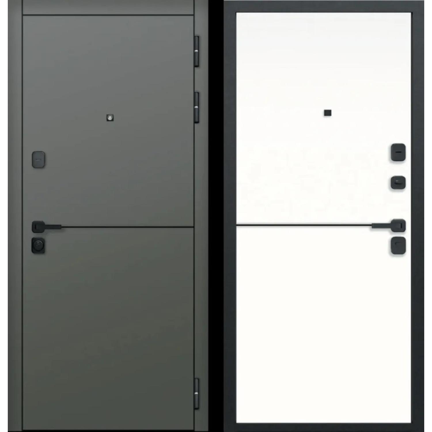 Дверь входная Гарда 9 Молдинг (960*2050 R, Сатин коричневый (ПВХ), Эмалит белый (ПВХ) , Заказная)