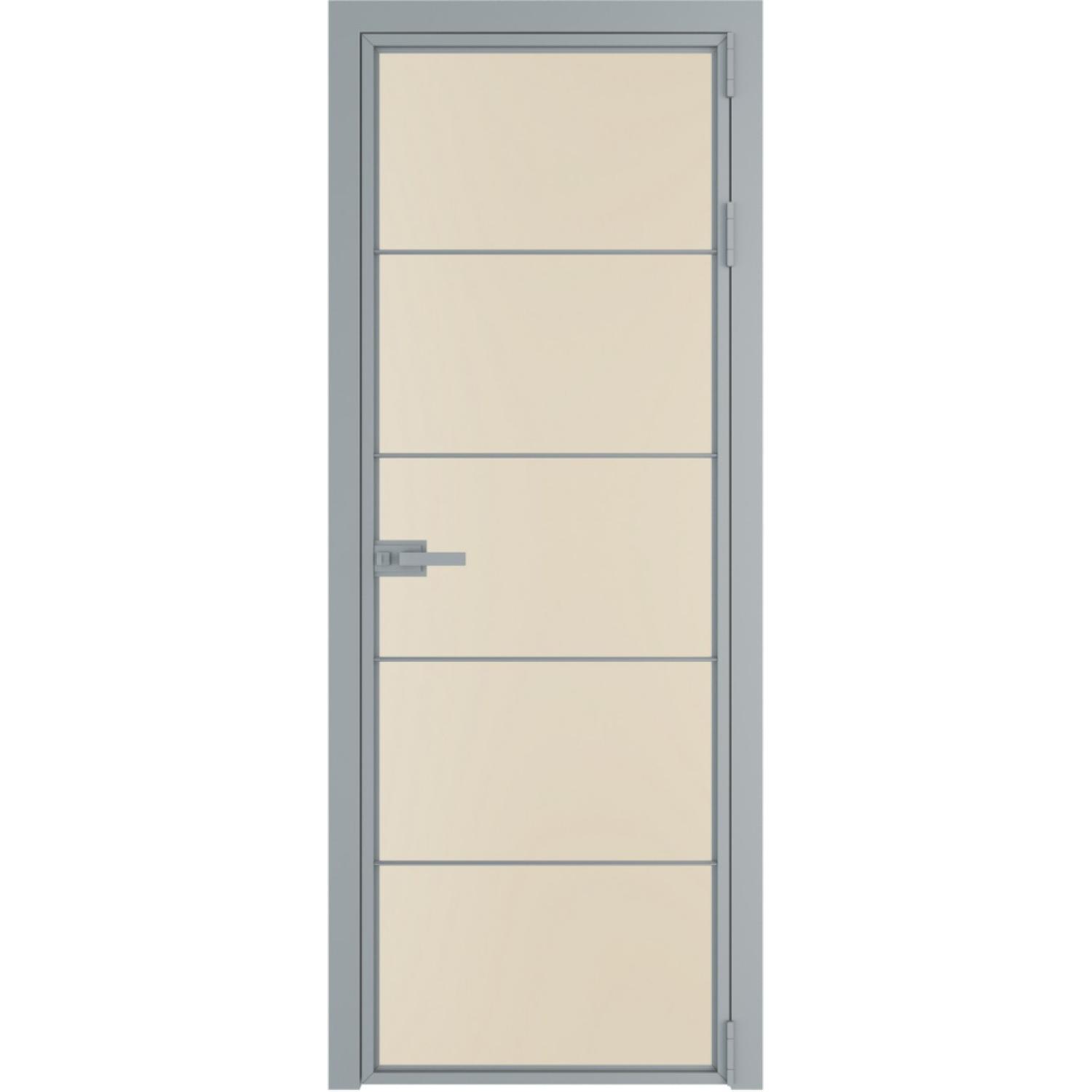 Дверь межкомнатная  алюминиевая  5 AX ProfilDoors (Серебро, Монохром жемчуг)