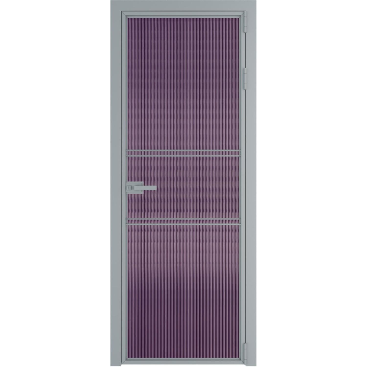 Дверь межкомнатная  алюминиевая  2 AX ProfilDoors (Серебро, Мору фиолетовое)