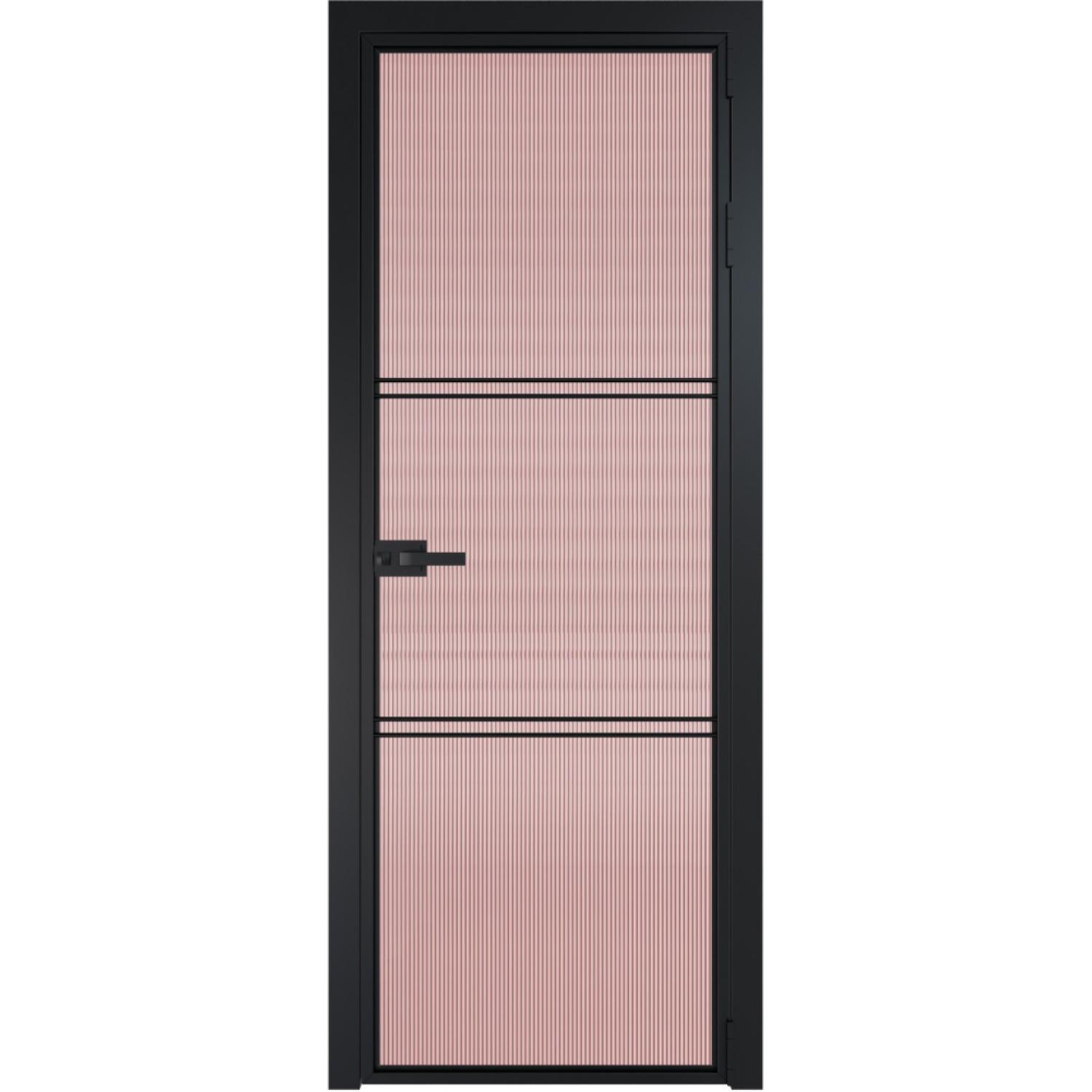 Дверь межкомнатная  алюминиевая  3 AX ProfilDoors (Черный, Мору розовое)