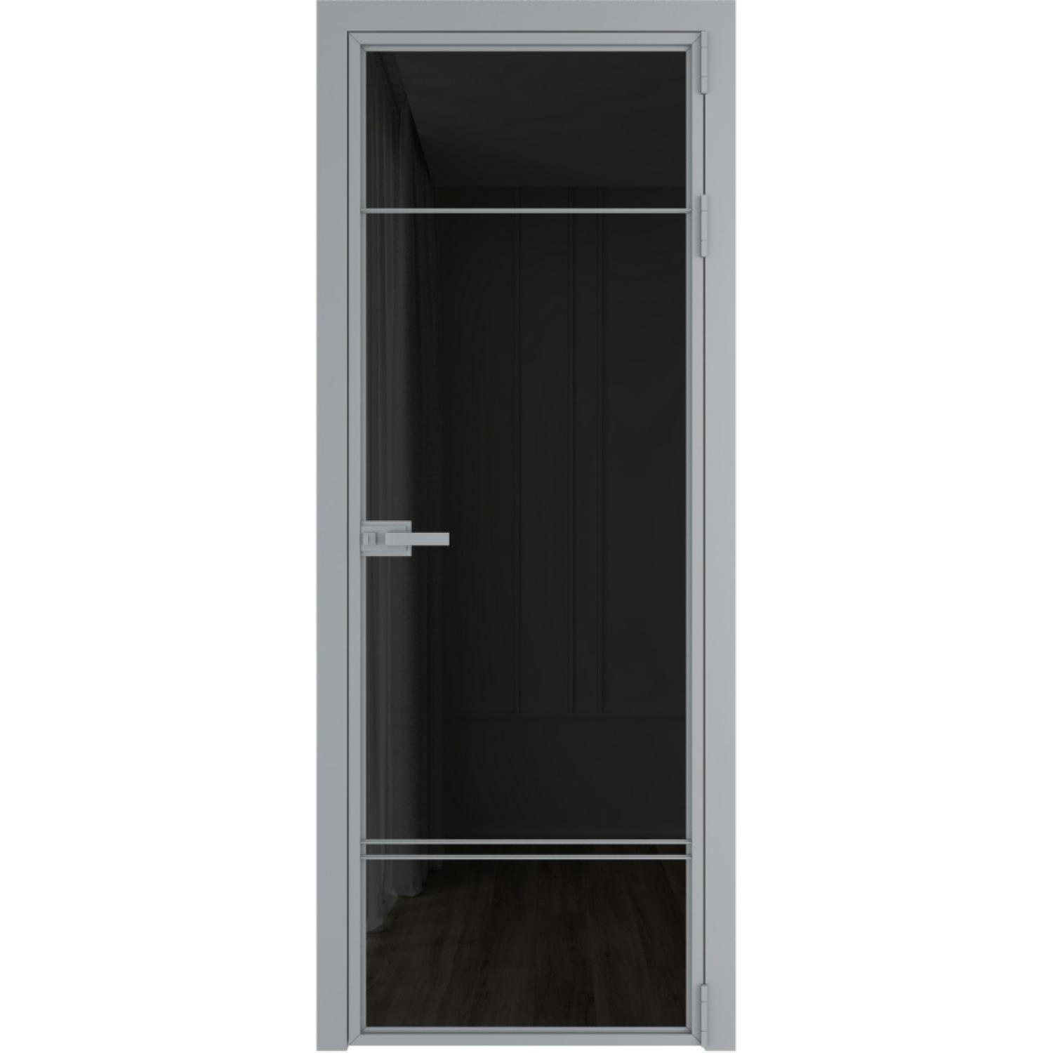 Дверь межкомнатная  алюминиевая  4 AX ProfilDoors (Серебро, Черное тонированное)