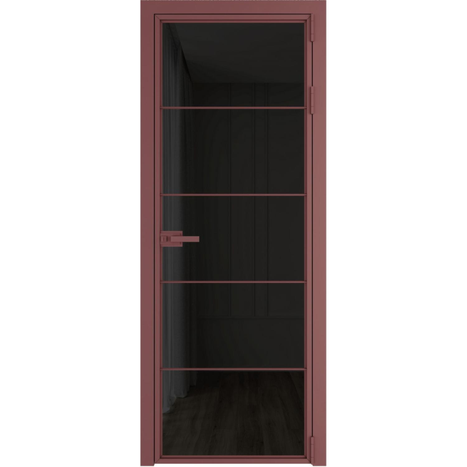 Дверь межкомнатная  алюминиевая  5 AX ProfilDoors (Красный антрацит, Черное тонированное)