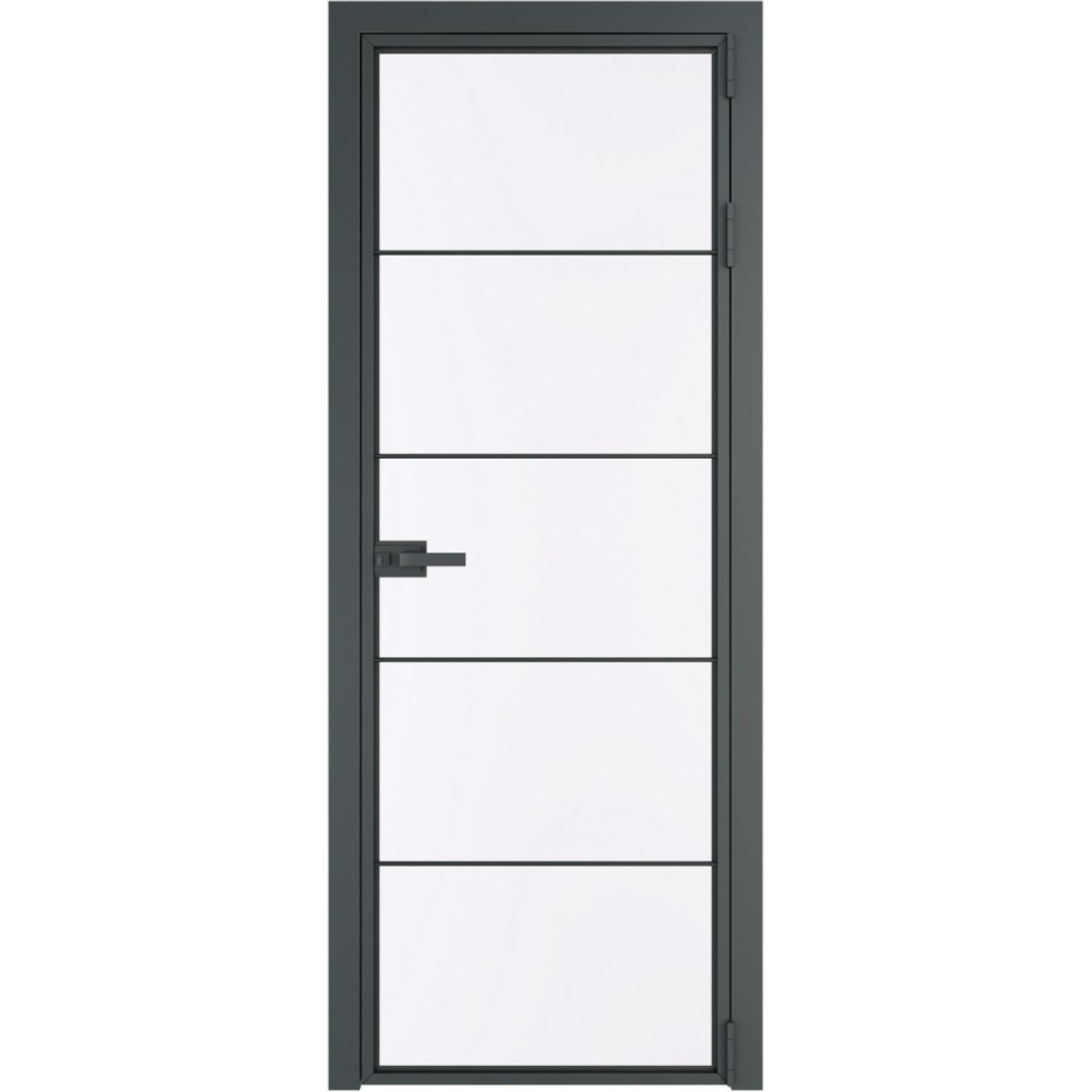 Дверь межкомнатная  алюминиевая  5 AX ProfilDoors (Серая ночь, Монохром белый просветленный)