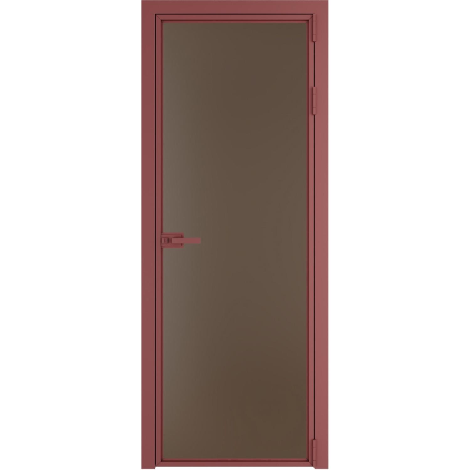 Дверь межкомнатная  алюминиевая  1 AX ProfilDoors (Красный антрацит, Монохром гляссе)