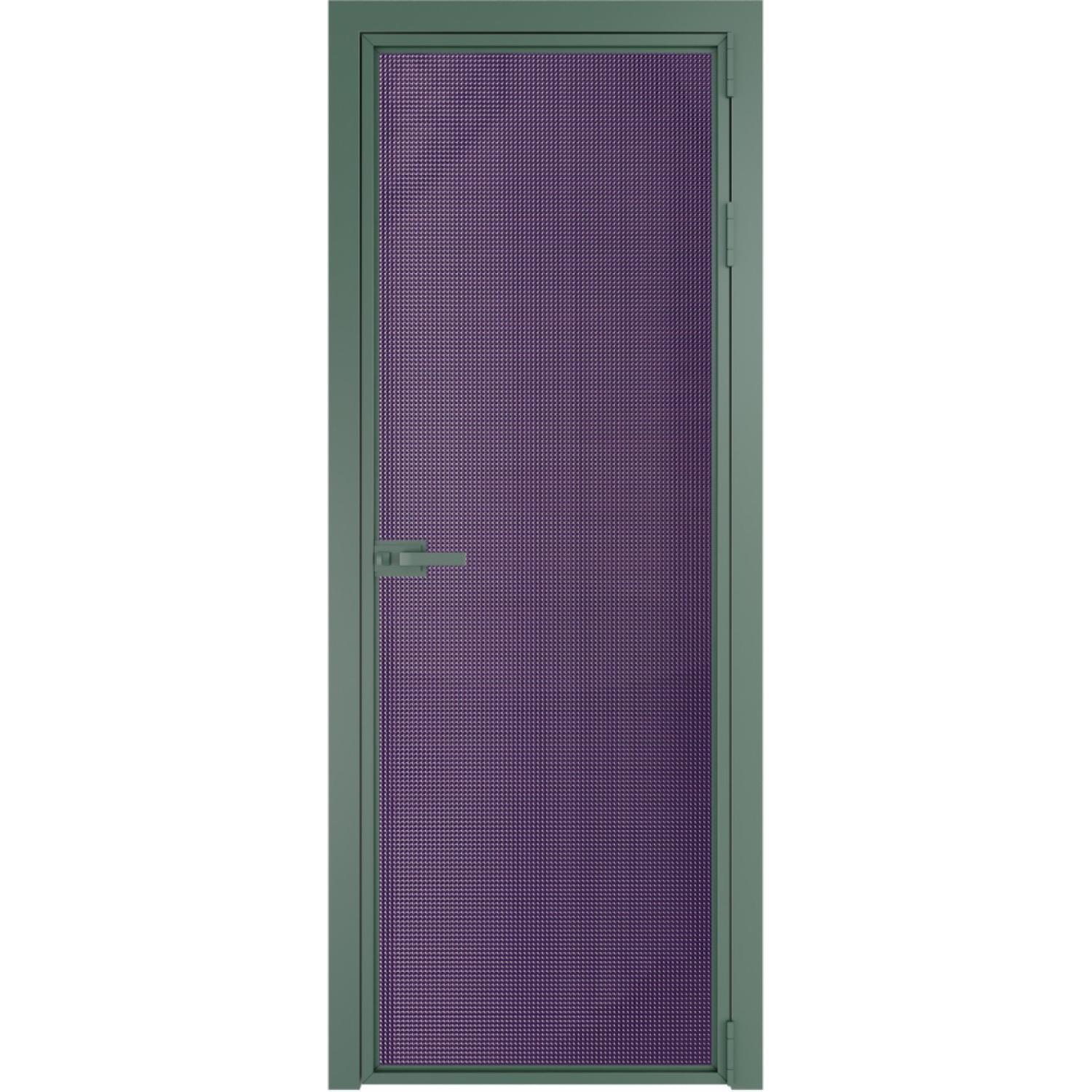 Дверь межкомнатная  алюминиевая  1 AX ProfilDoors (Зеленый воск, Кризет фиолетовый)