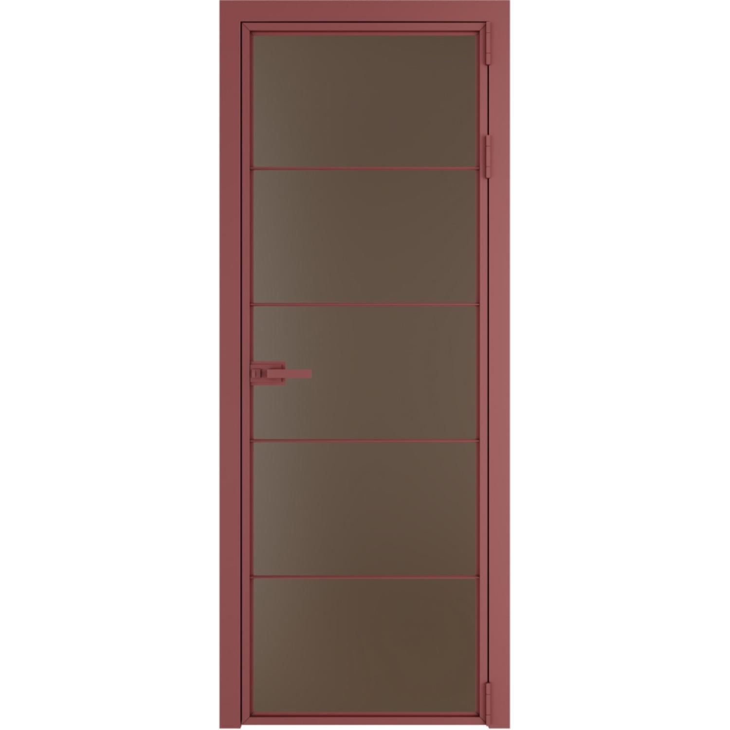 Дверь межкомнатная  алюминиевая  5 AX ProfilDoors (Красный антрацит, Монохром гляссе)