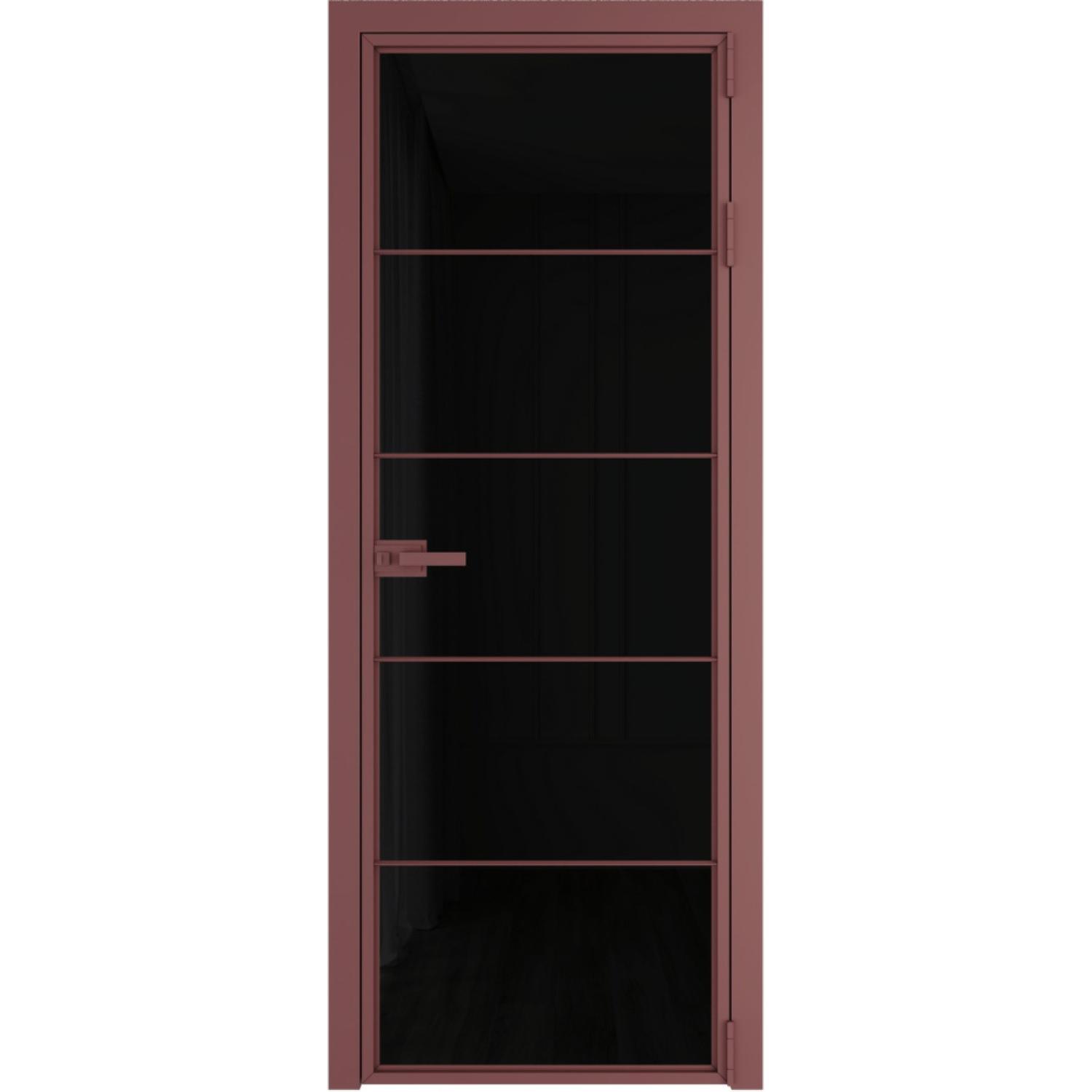 Дверь межкомнатная  алюминиевая  5 AX ProfilDoors (Красный антрацит, Триплекс черный)