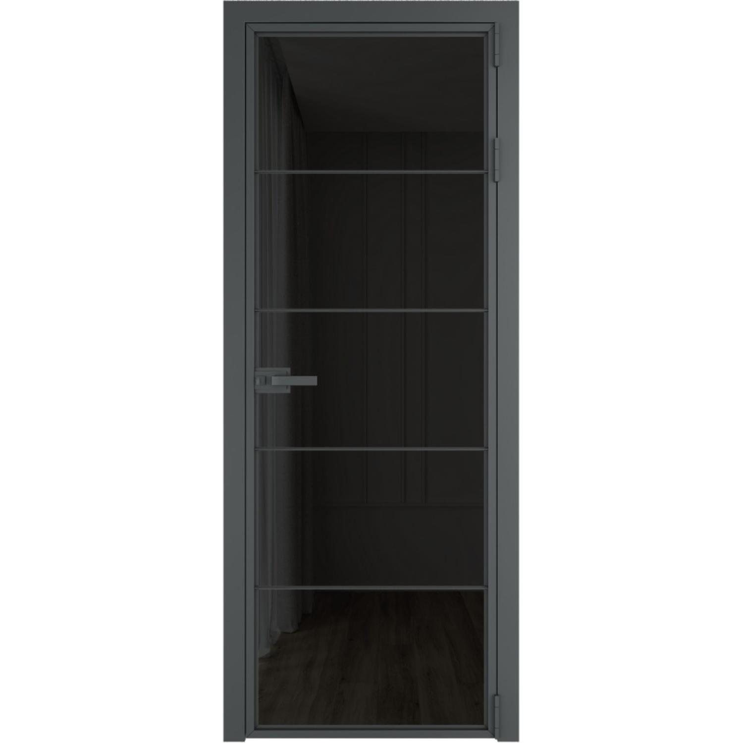 Дверь межкомнатная  алюминиевая  5 AX ProfilDoors (Серая ночь, Черное тонированное)