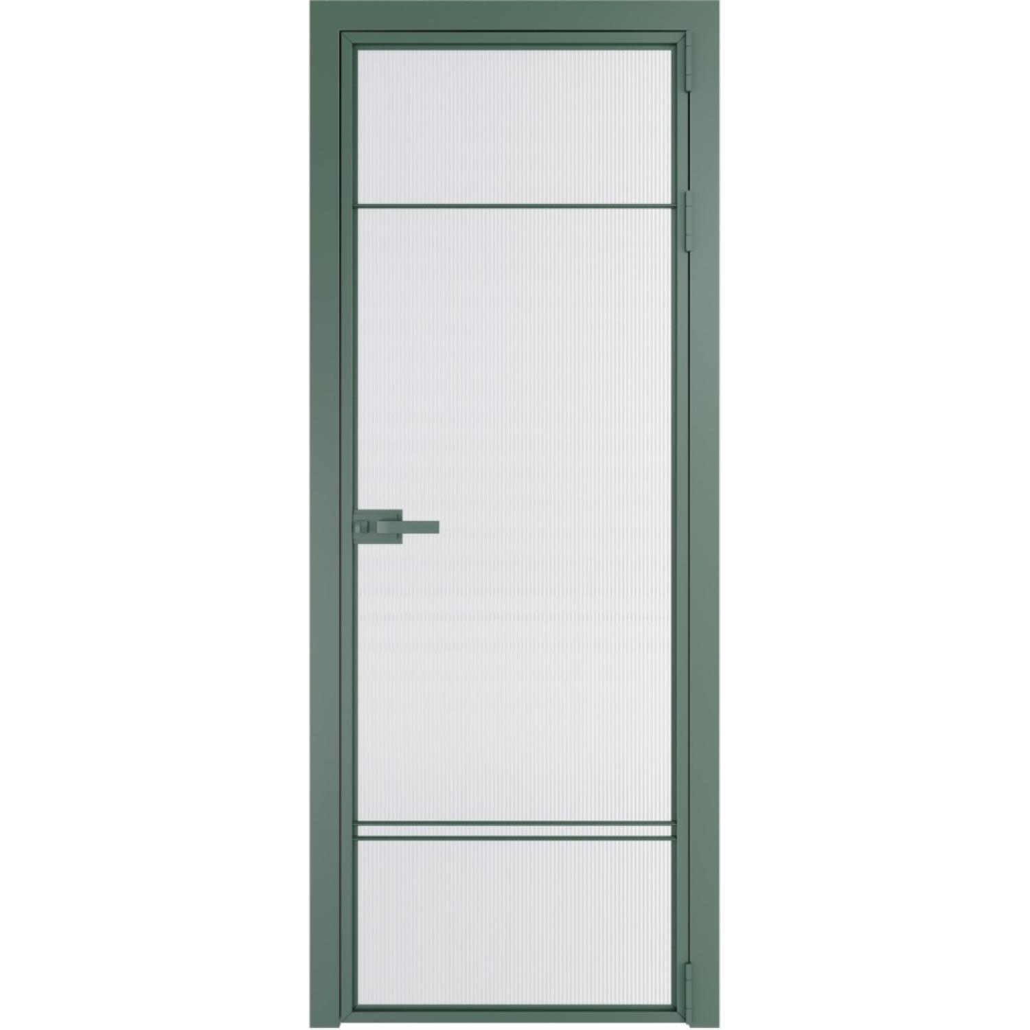 Дверь межкомнатная  алюминиевая  4 AX ProfilDoors (Зеленый воск, Мору двухстороннее белое)