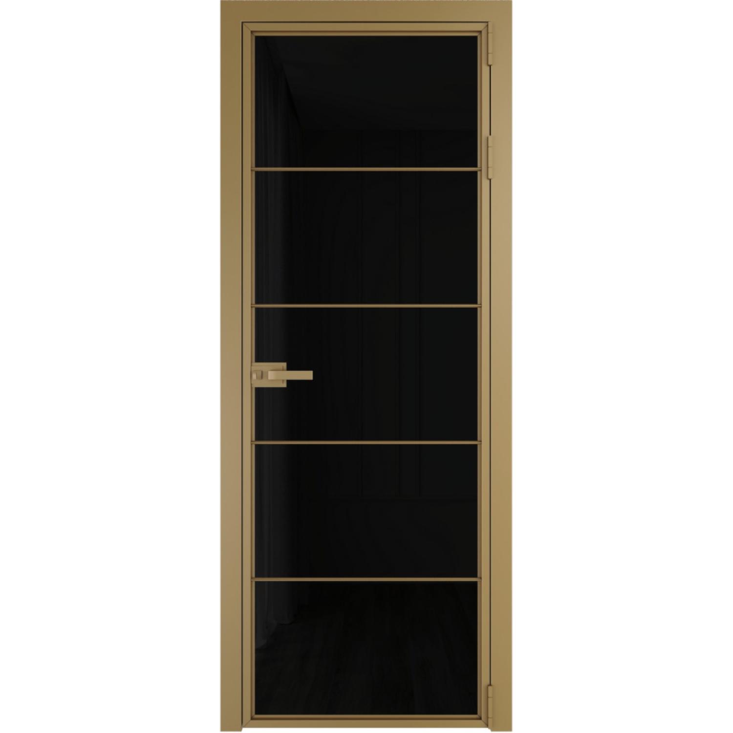 Дверь межкомнатная  алюминиевая  5 AX ProfilDoors (Золото, Триплекс черный)