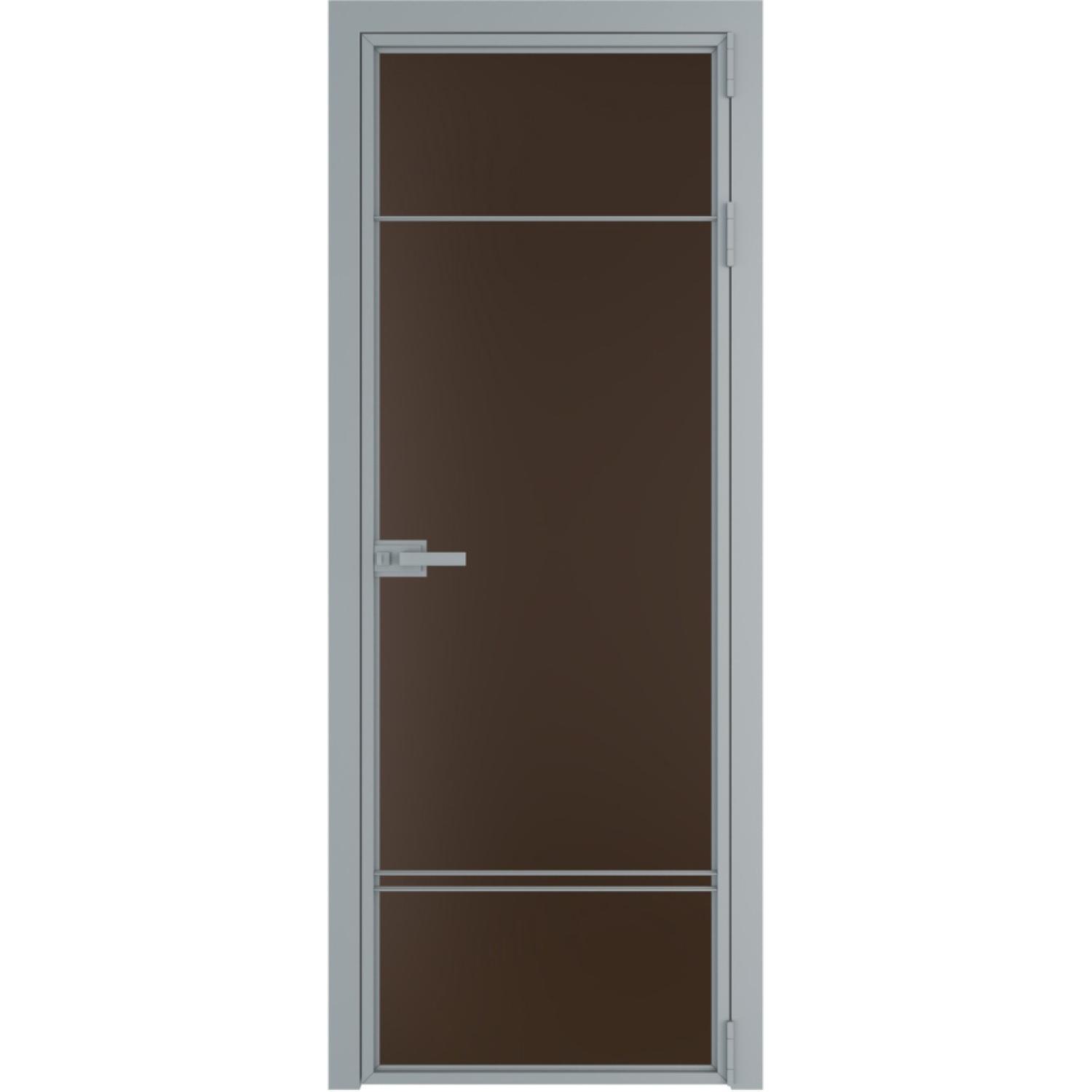Дверь межкомнатная  алюминиевая  4 AX ProfilDoors (Серебро, Монохром шоколад)