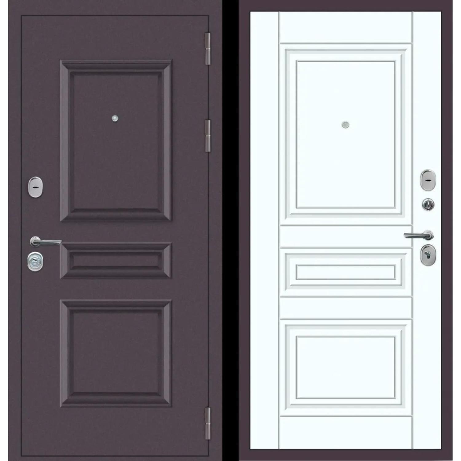 Дверь входная металлическая М53 (960*2050 L, Букле опал (Полимерно-порошковое), Velluto Bianco AG 700, Заказная)