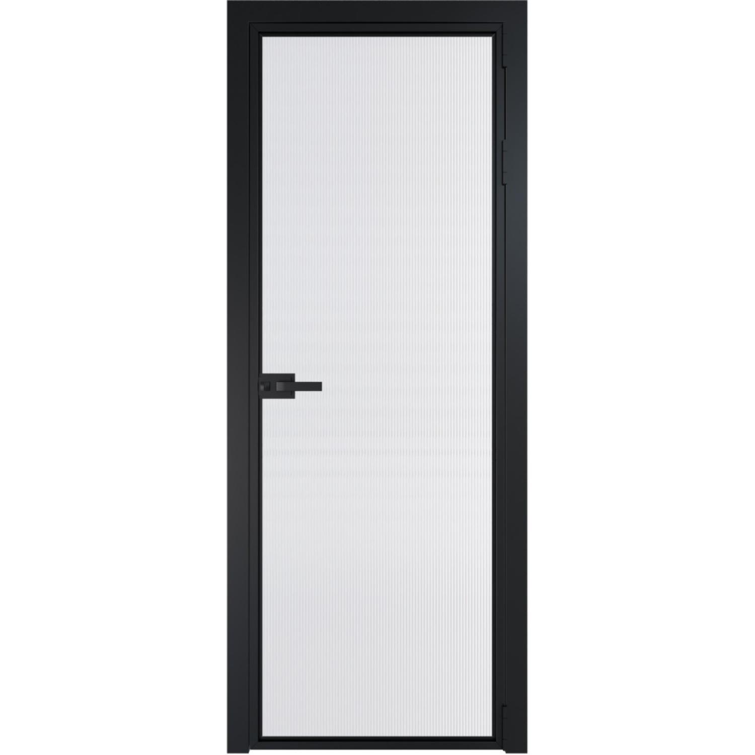 Дверь межкомнатная  алюминиевая  1 AX ProfilDoors (Черный, Мору двухстороннее белое)