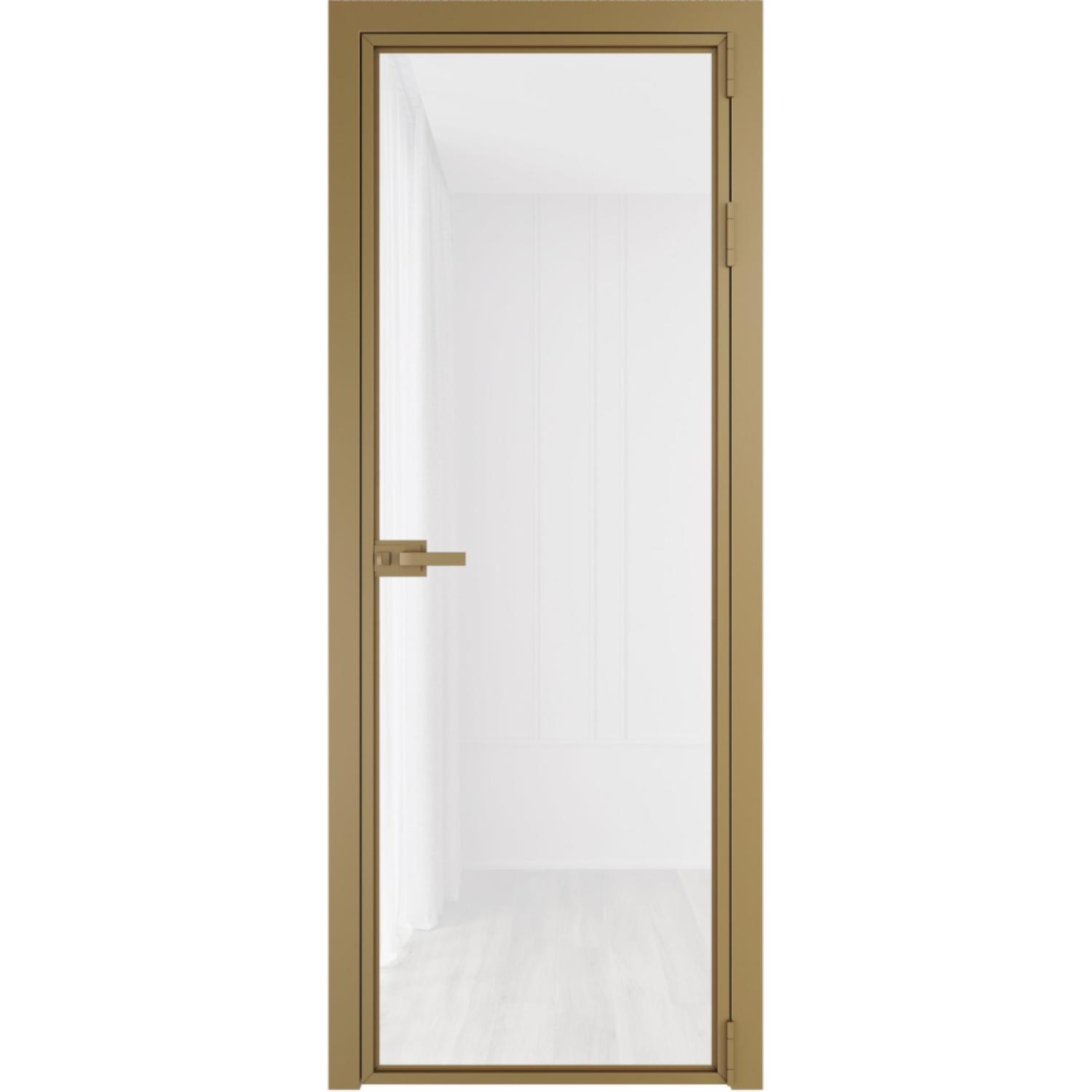 Дверь межкомнатная  алюминиевая  1 AX ProfilDoors (Золото, Триплекс белый)