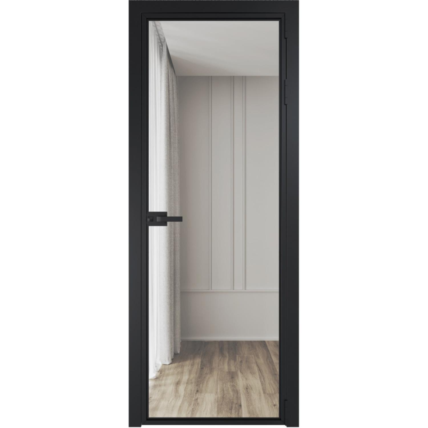 Дверь межкомнатная  алюминиевая  1 AX ProfilDoors (Черный, Прозрачное)