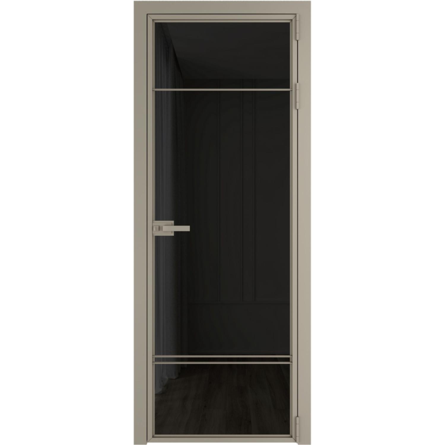 Дверь межкомнатная  алюминиевая  4 AX ProfilDoors (Никель, Черное тонированное)