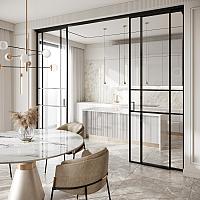 Раздвижная алюминиевая перегородка Классическая ProfilDoors